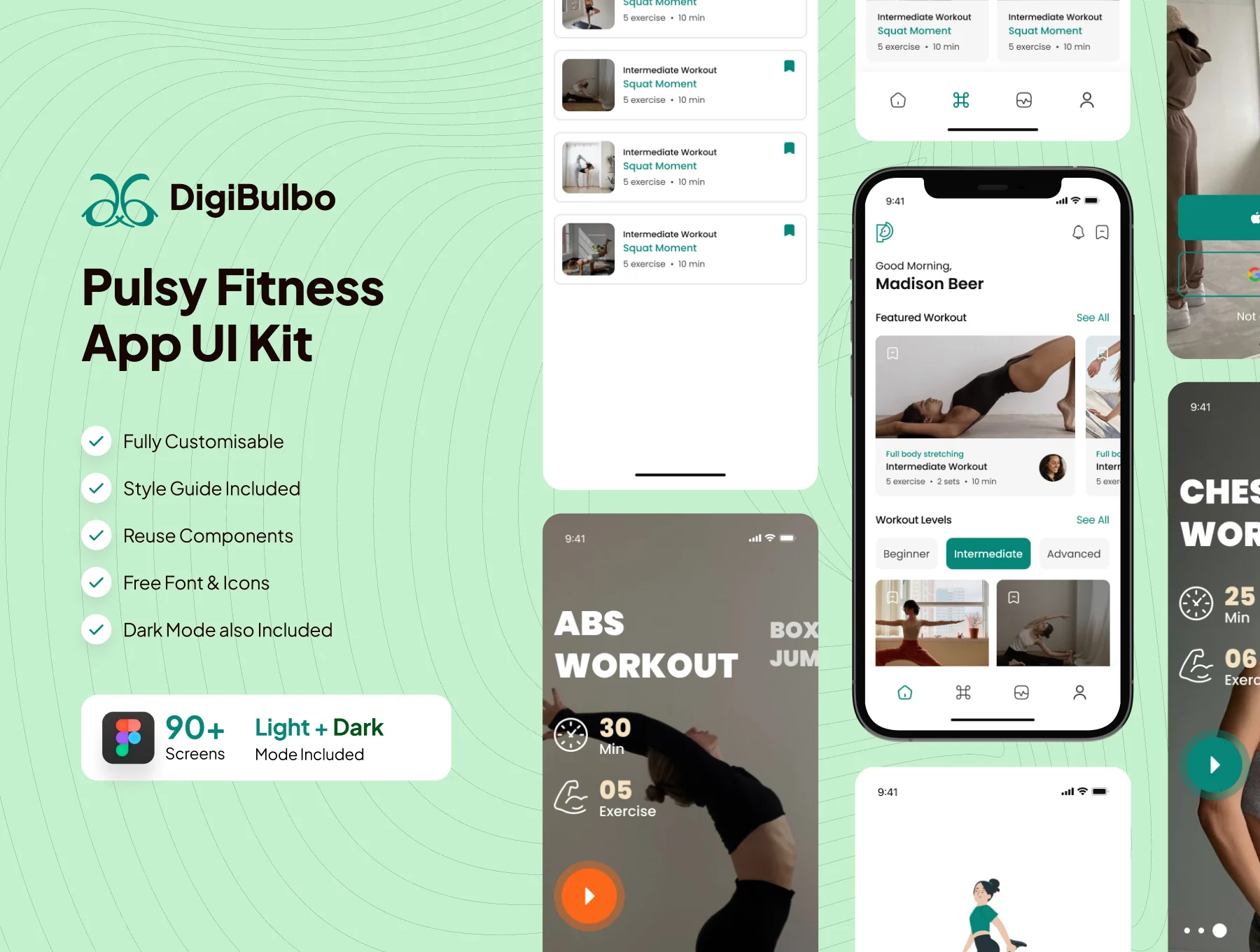 Pulsy - Fitness & Workout App UI Kit