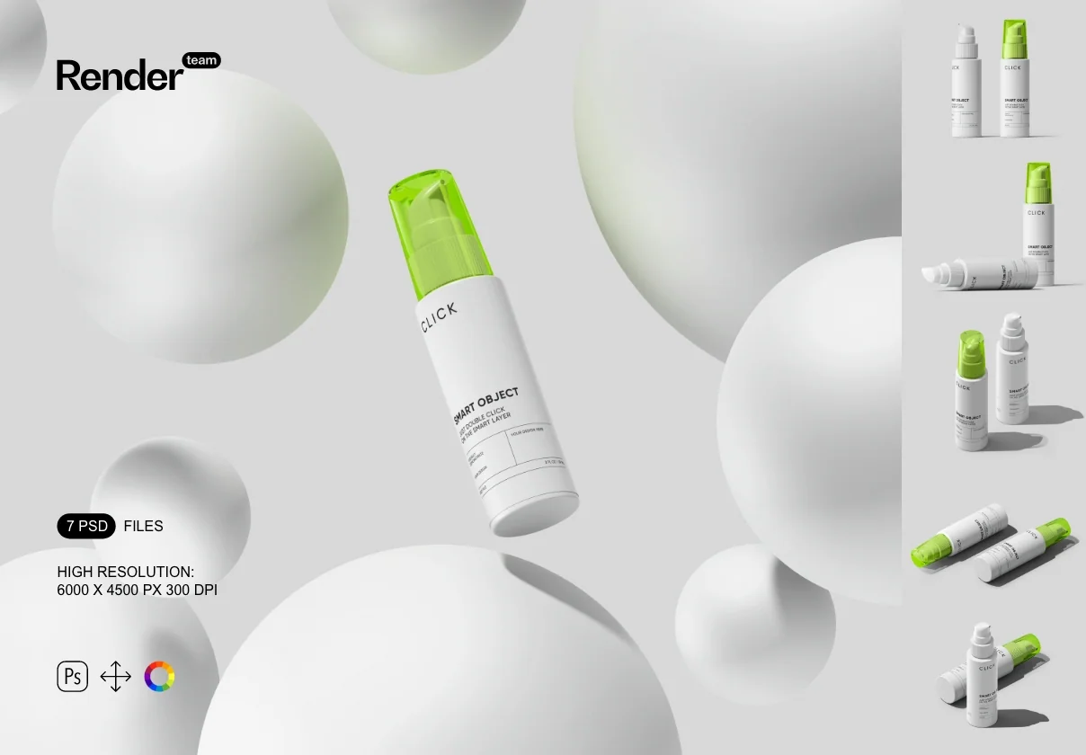 Pump Bottle Mockup Set
