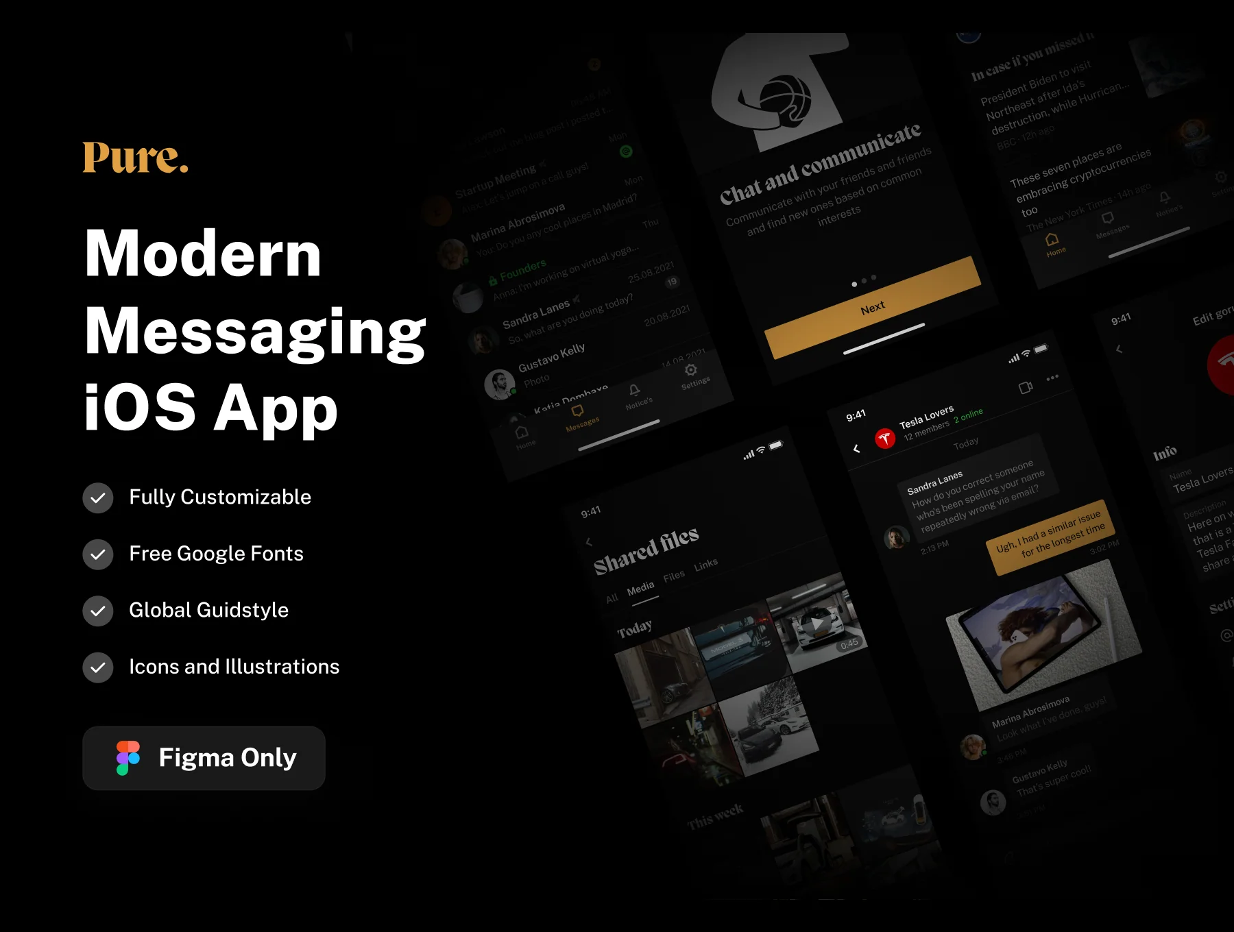 Pure - Messaging UI Kit for Figma