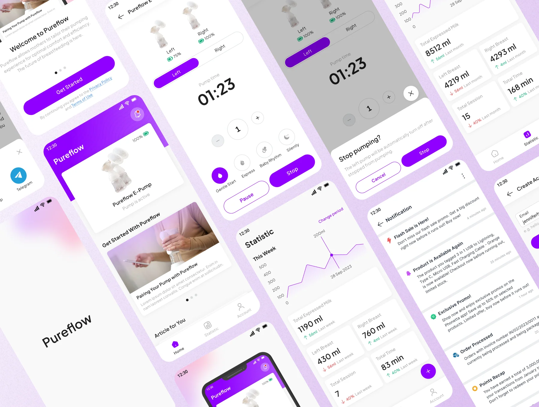 Pureflow - Breast Pump App UI Kit 6