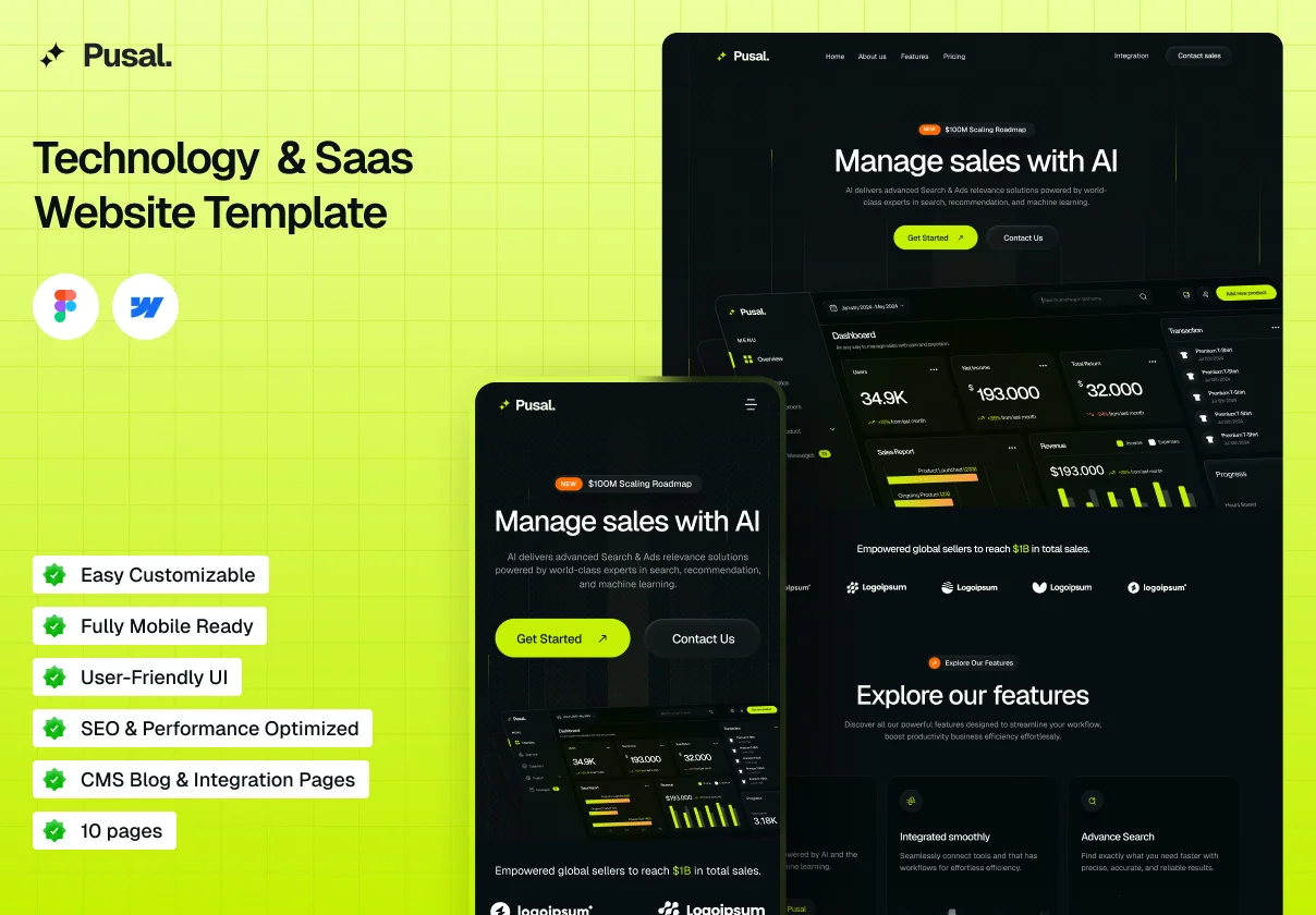Pusal. Technology  & Saas Website Design
