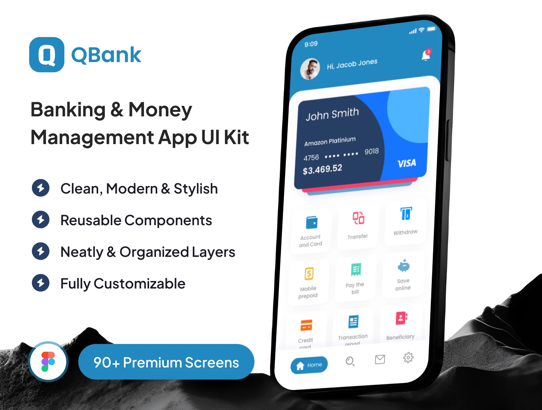 QBank - Banking & Money Management App UI Kit