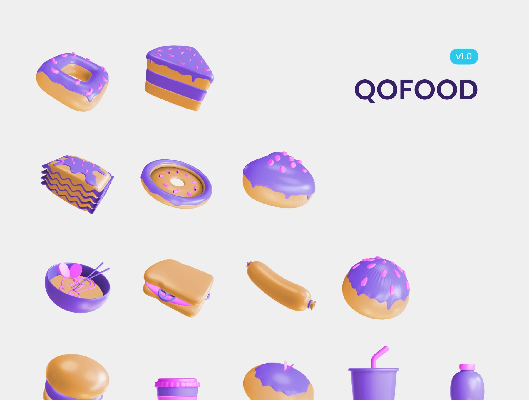 QOFOOD: 3D Food and Drink Icons 6