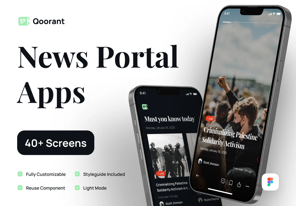 Qoorant - News Portal Mobile Apps UI Kit