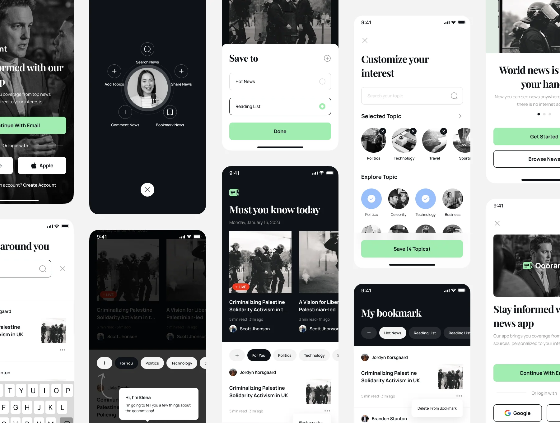 Qoorant - News Portal Mobile Apps UI Kit 3