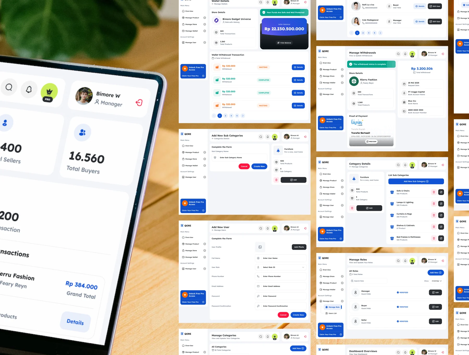 Qore - Marketplace Dashboard for Manager 2