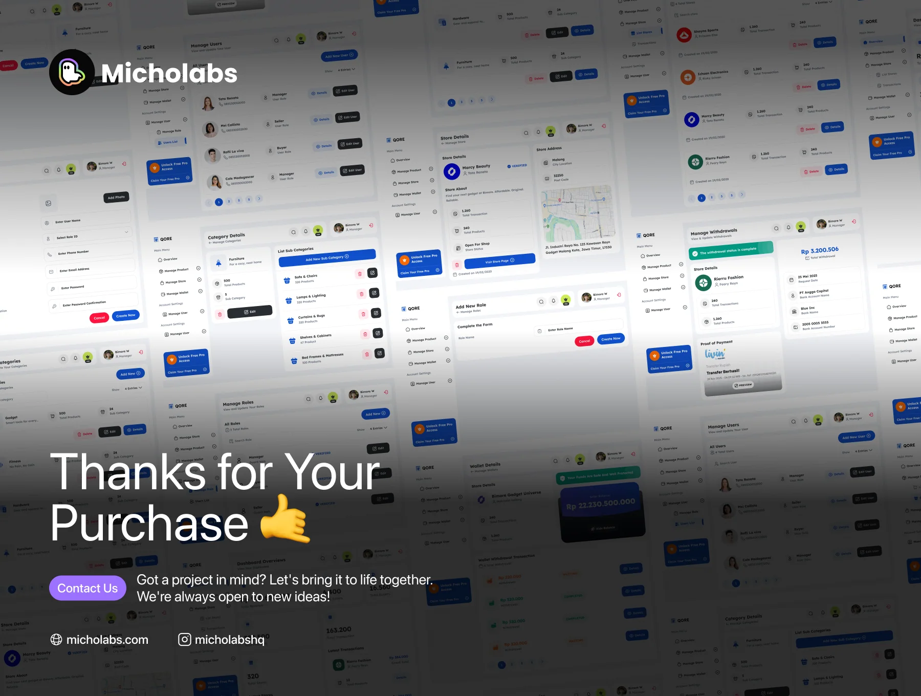 Qore - Marketplace Dashboard for Manager 7