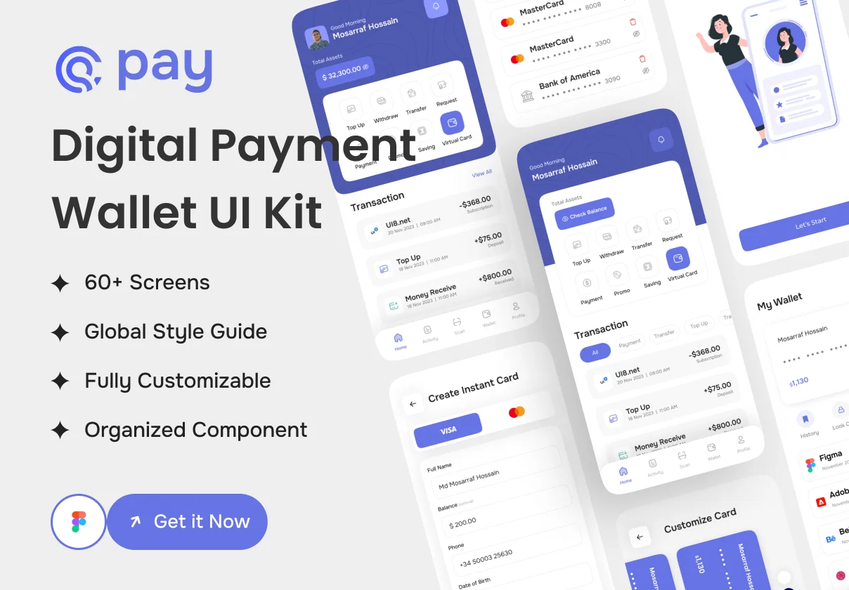 Qpay-Digital Payment Wallet UI Kit