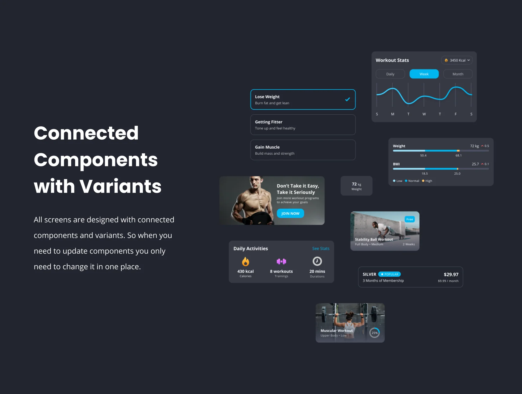 QuadFit - Fitness App UI Kit 2