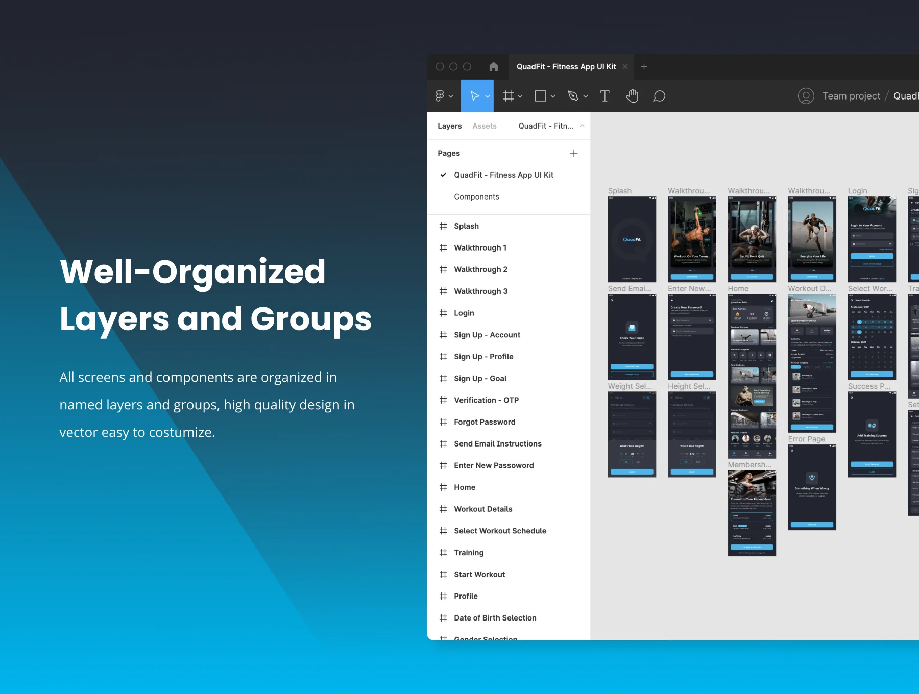 QuadFit - Fitness App UI Kit 3