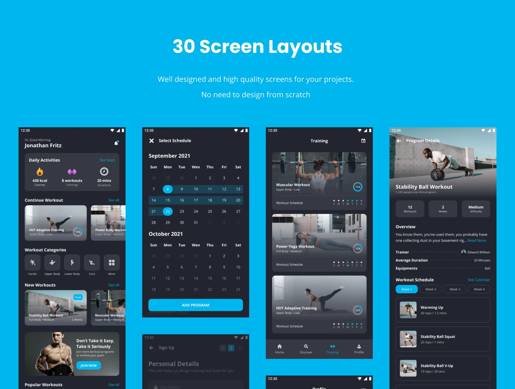 QuadFit - Fitness App UI Kit 5