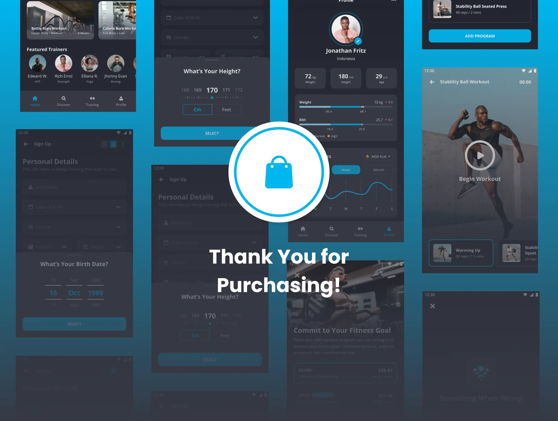 QuadFit - Fitness App UI Kit 6