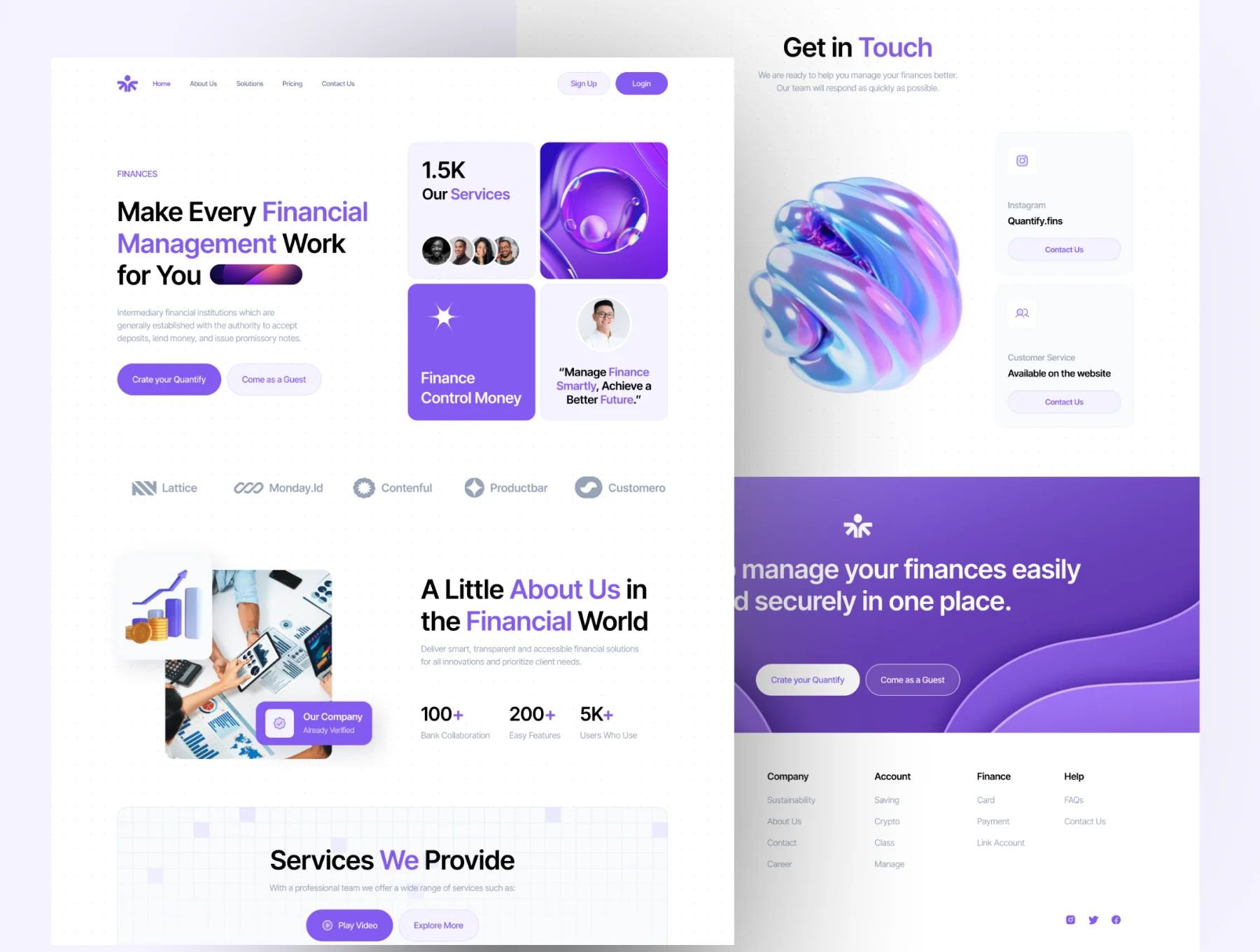 Quantify - Finance Website UI Kit 3