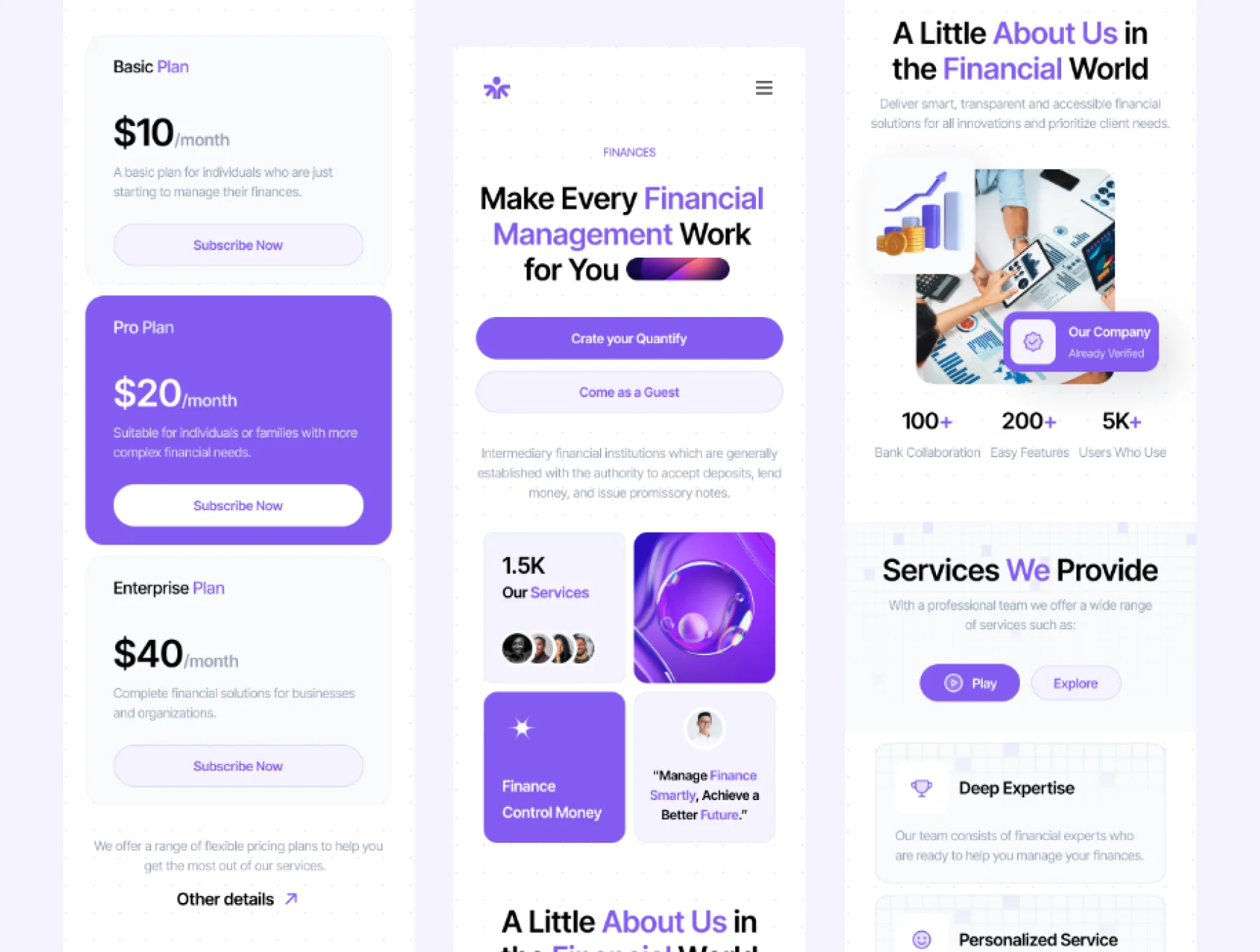 Quantify - Finance Website UI Kit 4