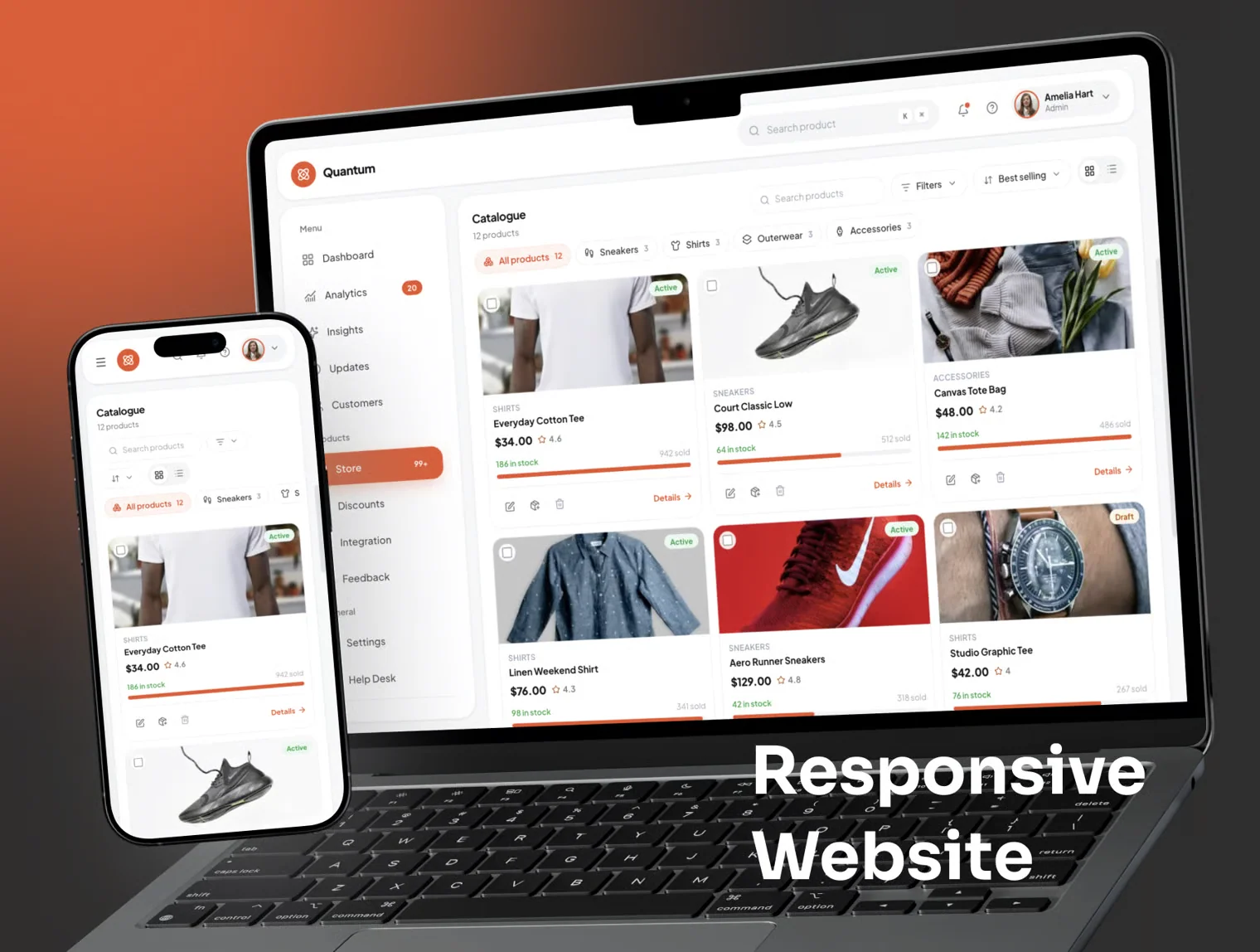 Quantum - E-Commerce Dashboard Template 3