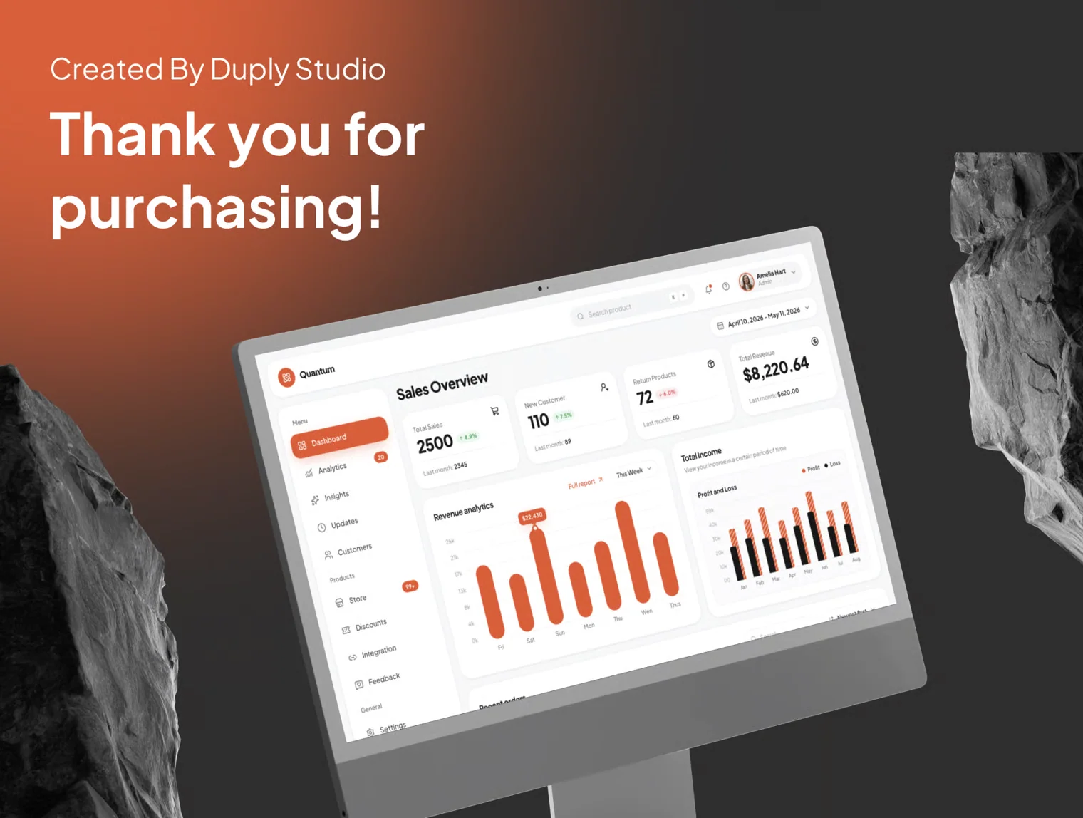 Quantum - E-Commerce Dashboard Template 6