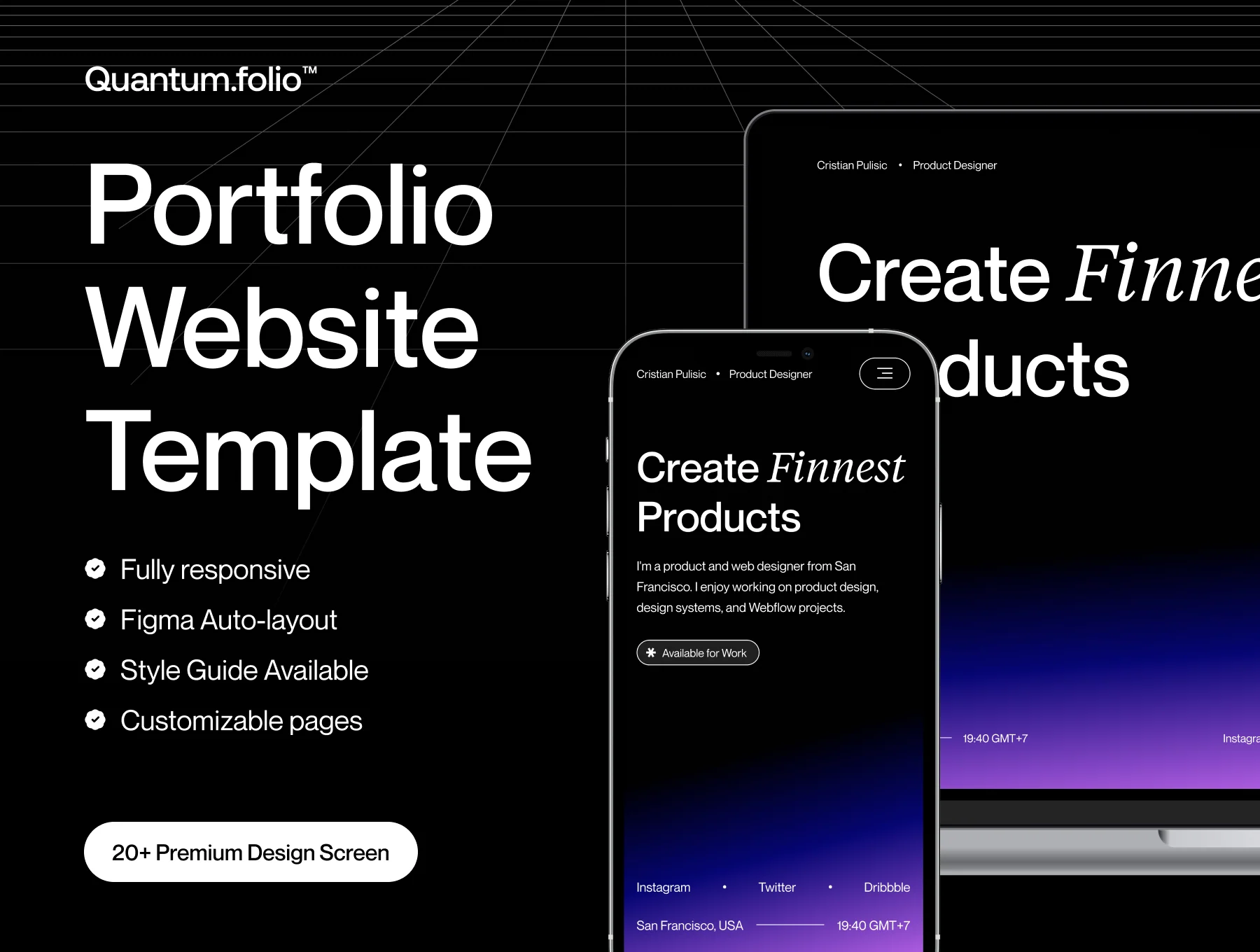 Quantum Folio - Personal Portfolio Website Template