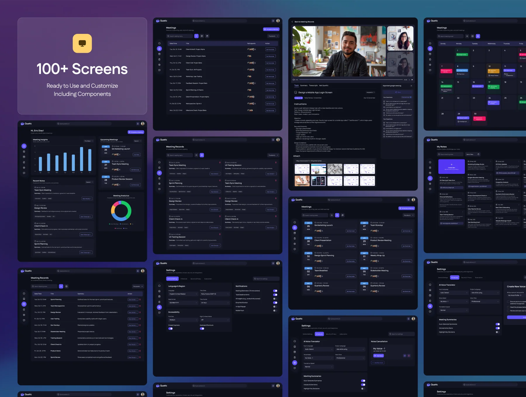 Quatic – AI-Powered Meeting Assistant UI Kit 3