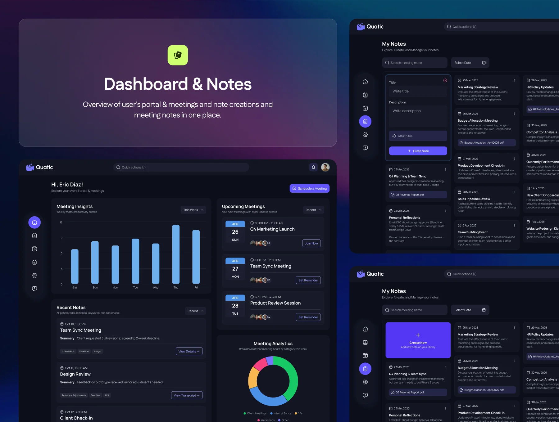 Quatic – AI-Powered Meeting Assistant UI Kit 6