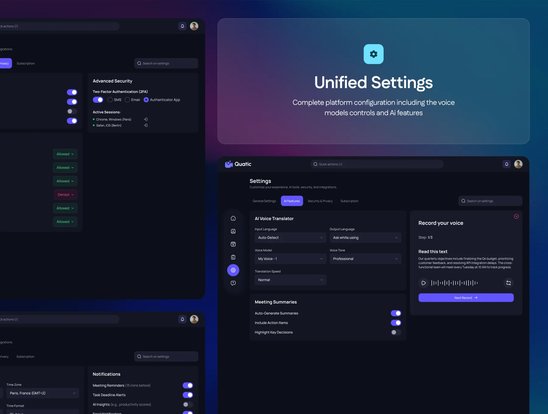 Quatic – AI-Powered Meeting Assistant UI Kit 7
