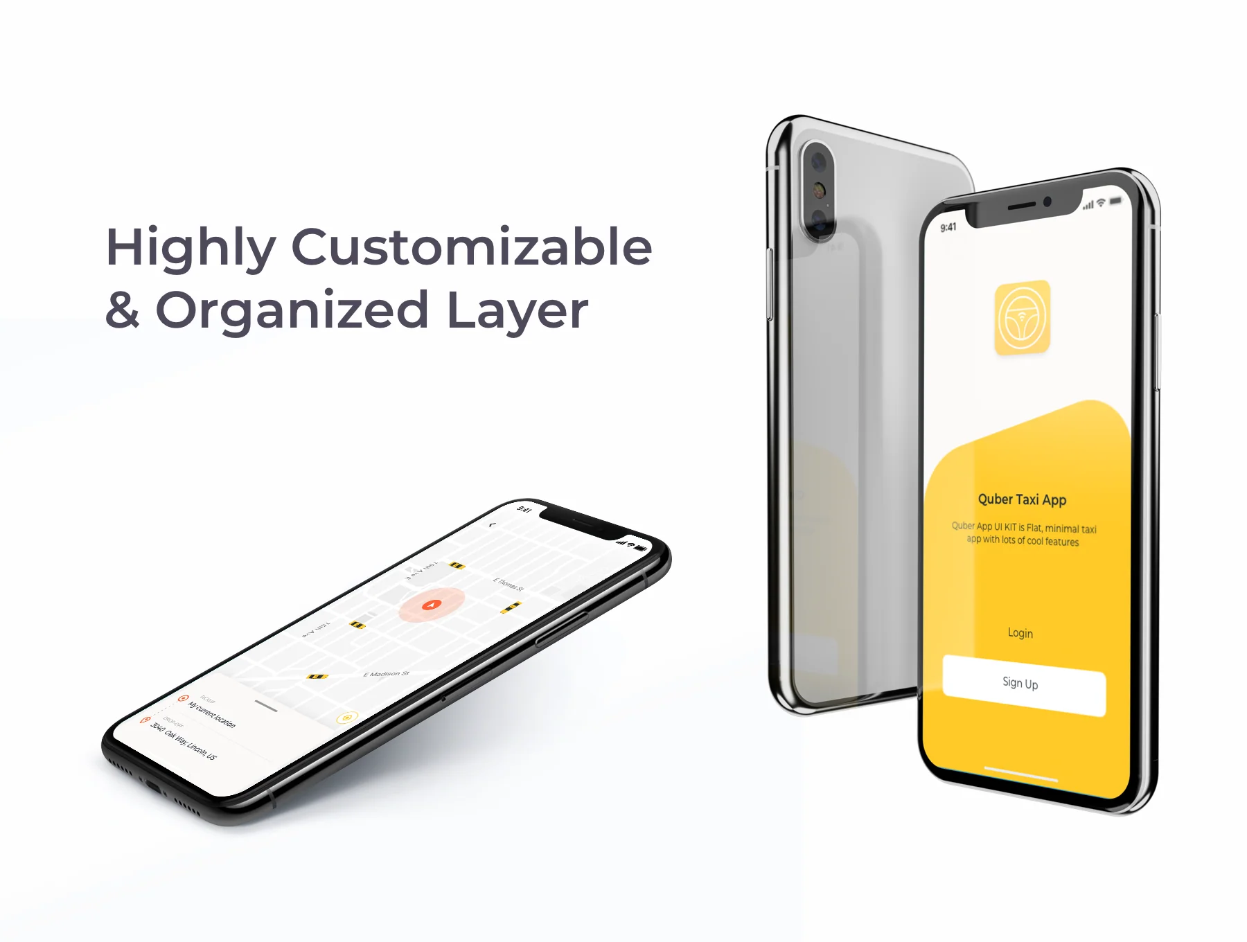 QUBER Taxi App UI UX Kit 3