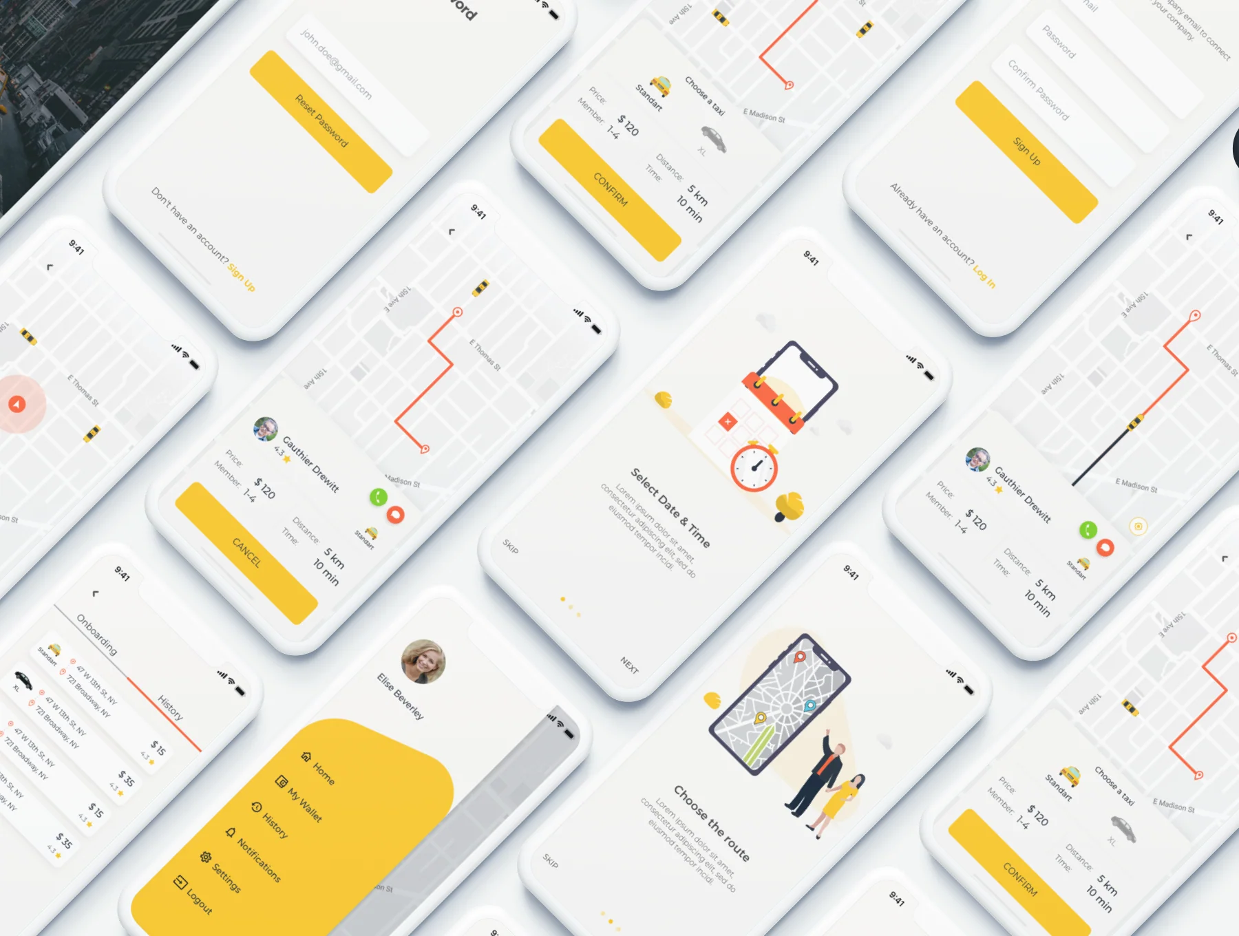 QUBER Taxi App UI UX Kit 5