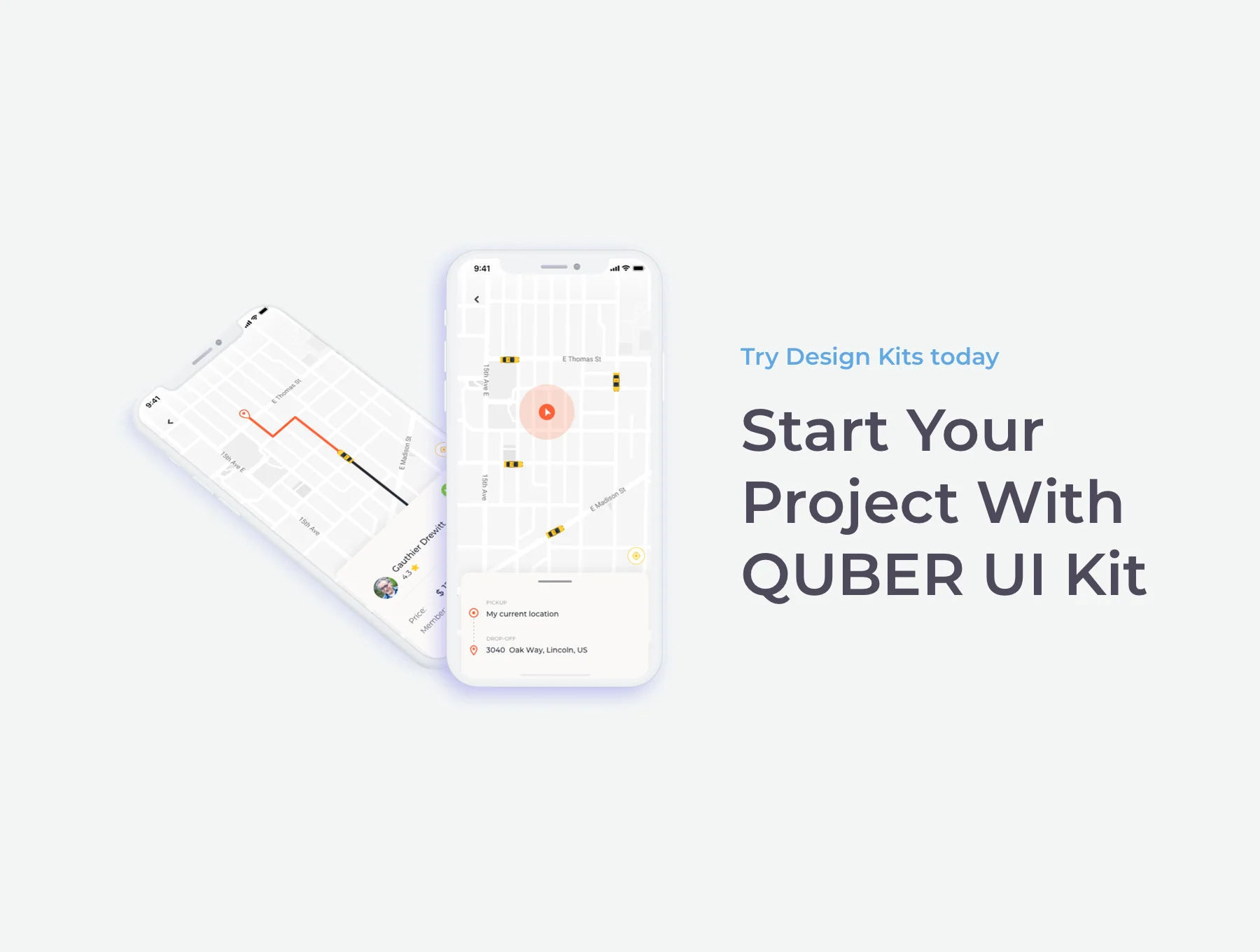 QUBER Taxi App UI UX Kit 6