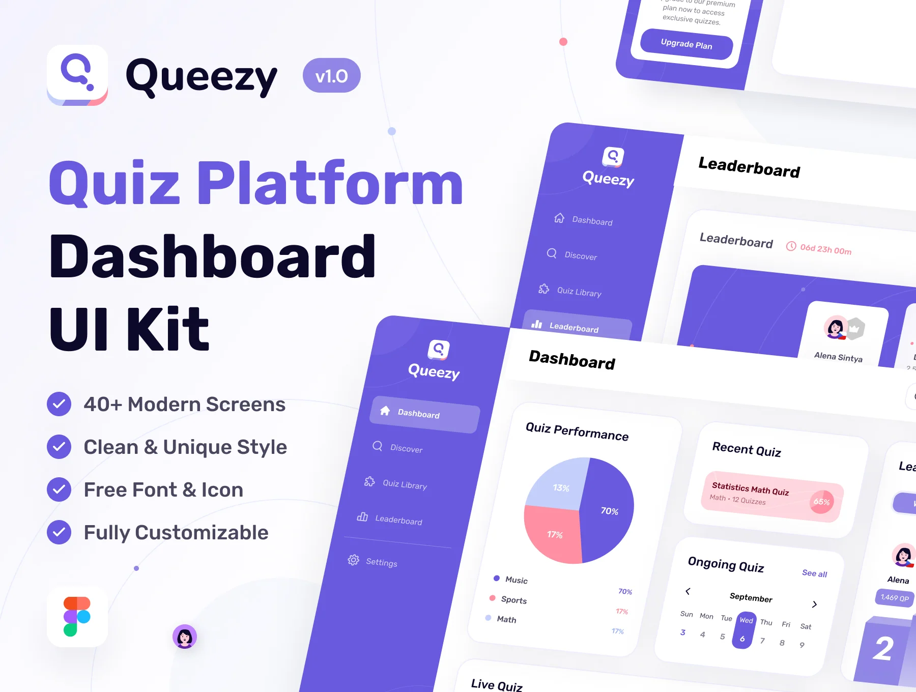 Queezy Dashboard - Quiz Dashboard UI Kit
