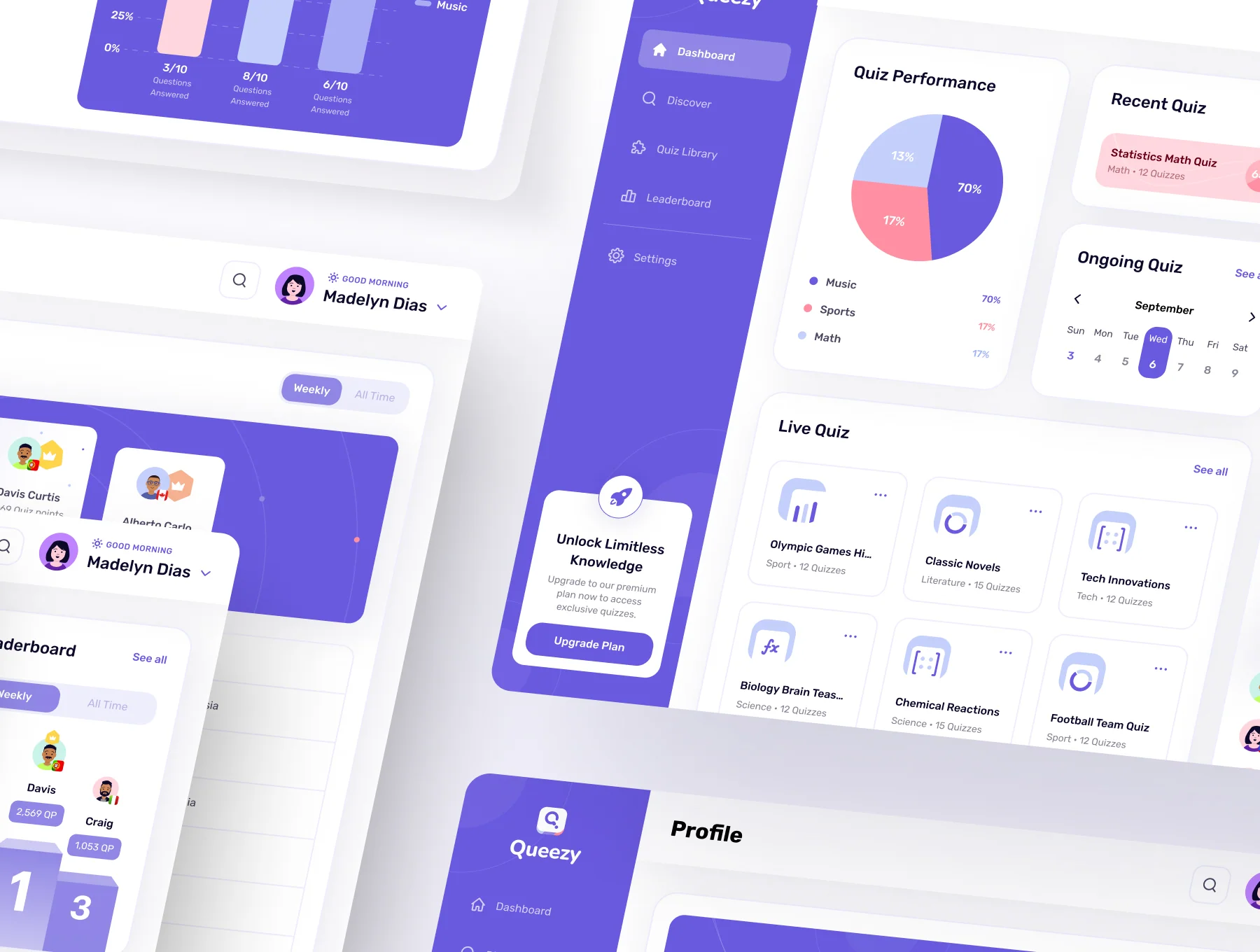 Queezy Dashboard - Quiz Dashboard UI Kit 2