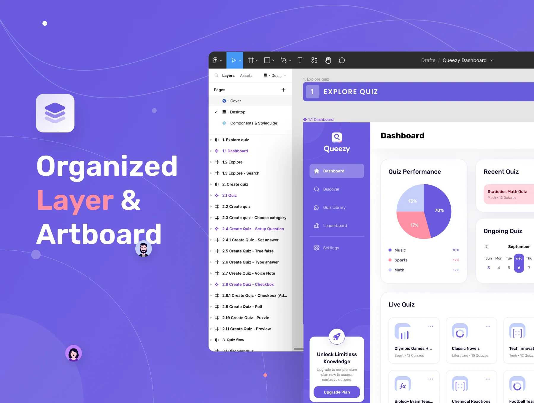Queezy Dashboard - Quiz Dashboard UI Kit 6