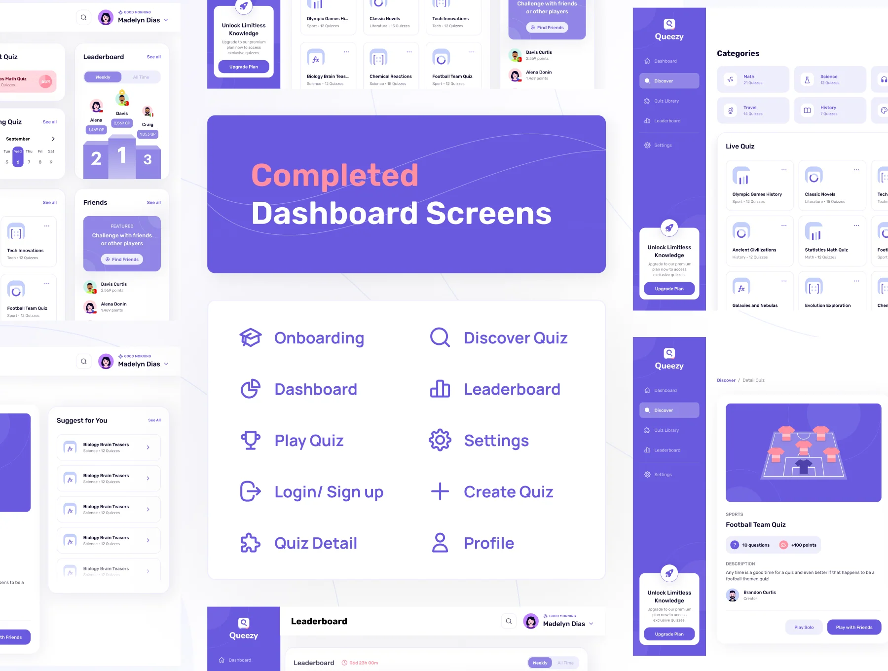 Queezy Dashboard - Quiz Dashboard UI Kit 8
