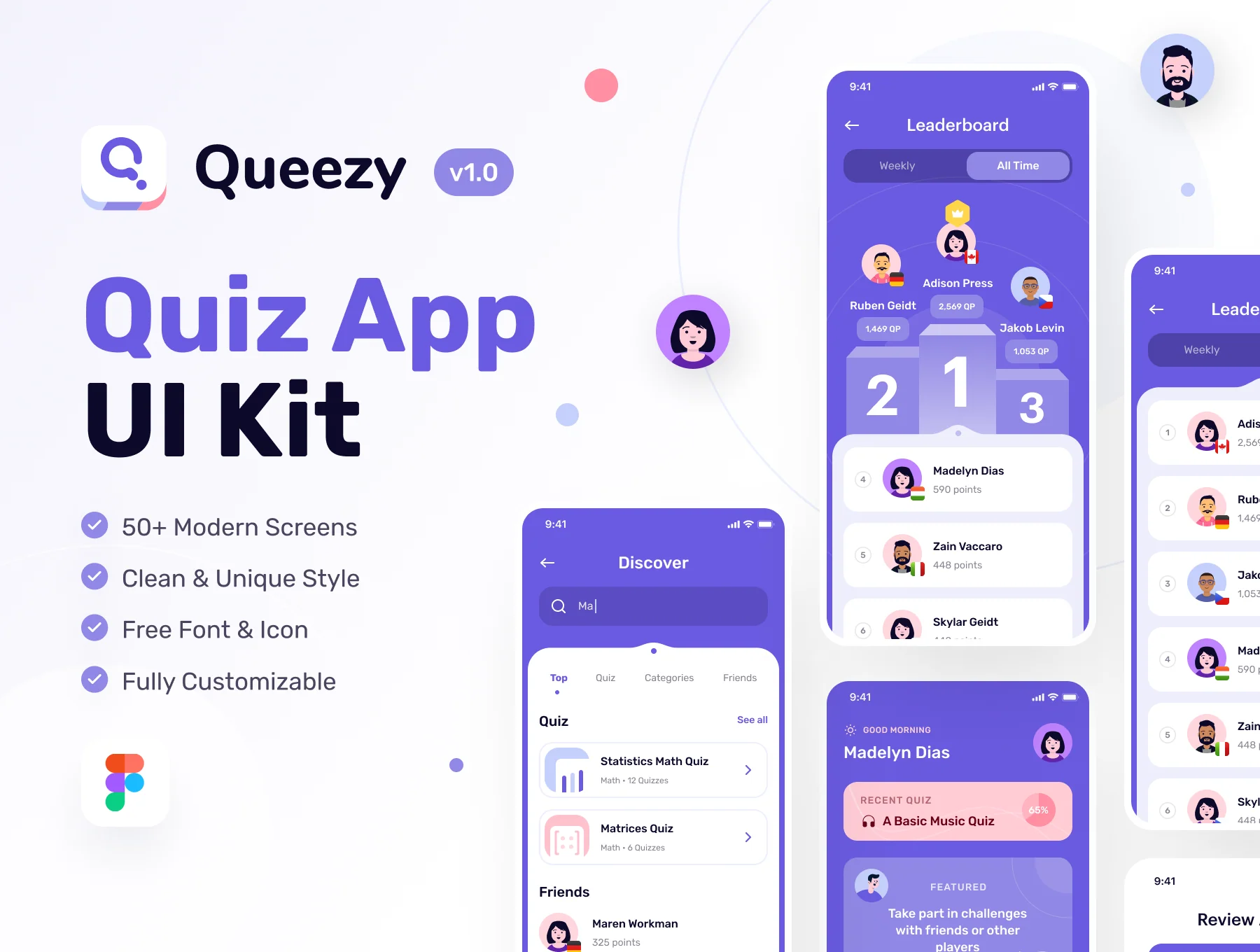 Queezy - Quiz App UI Kit