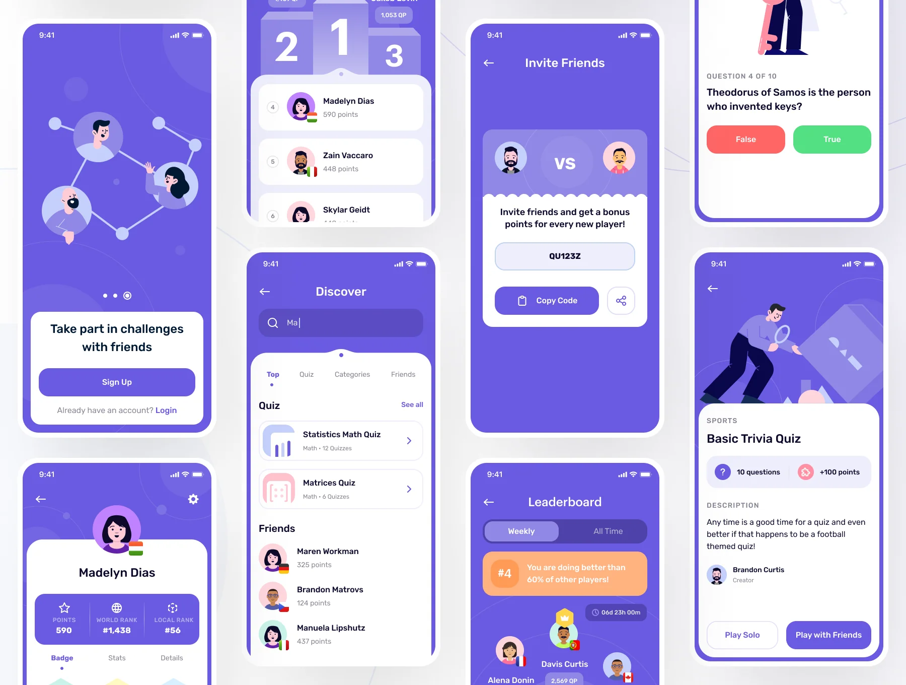 Queezy - Quiz App UI Kit 6
