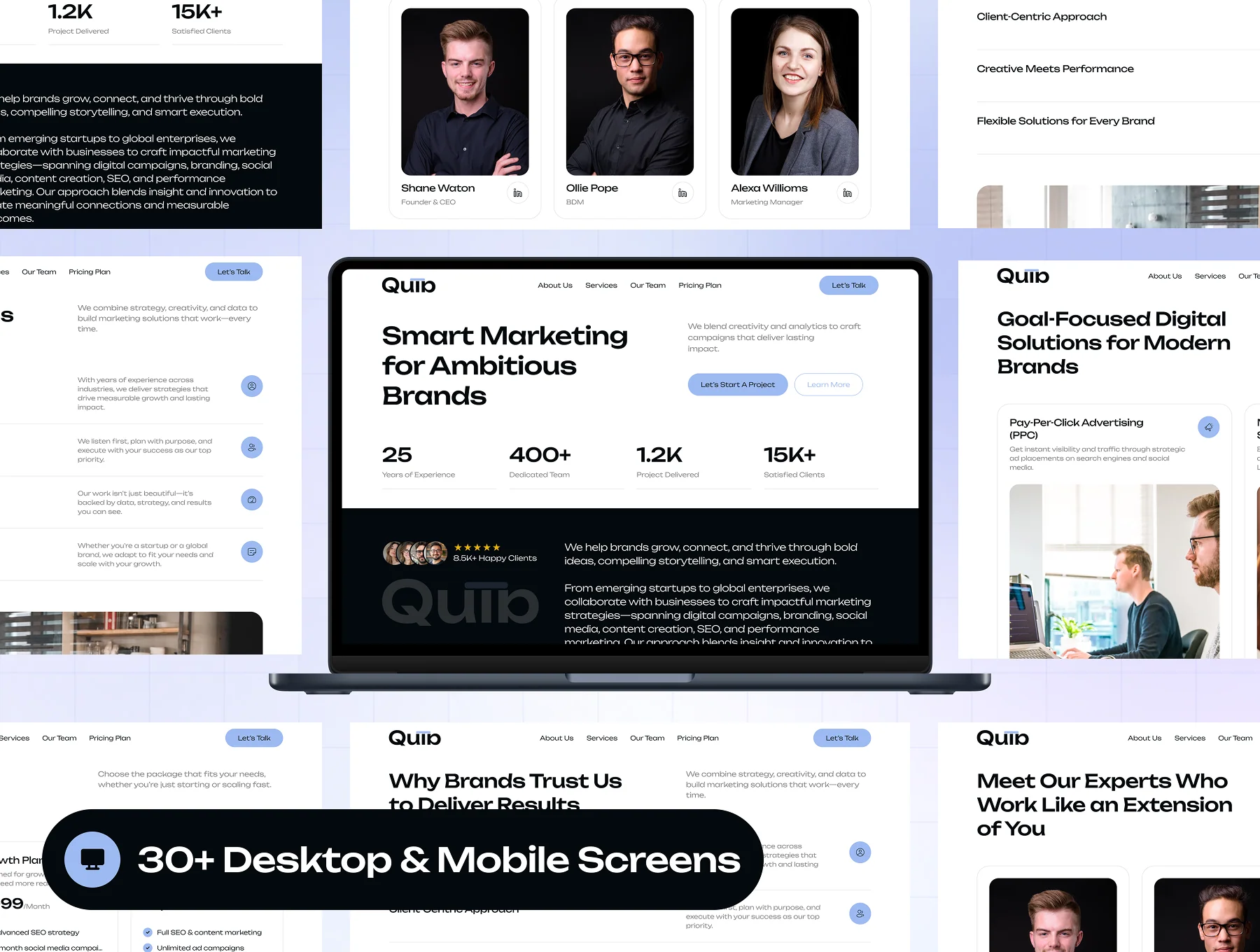 Quib - Marketing Agency Website UI Kit 3