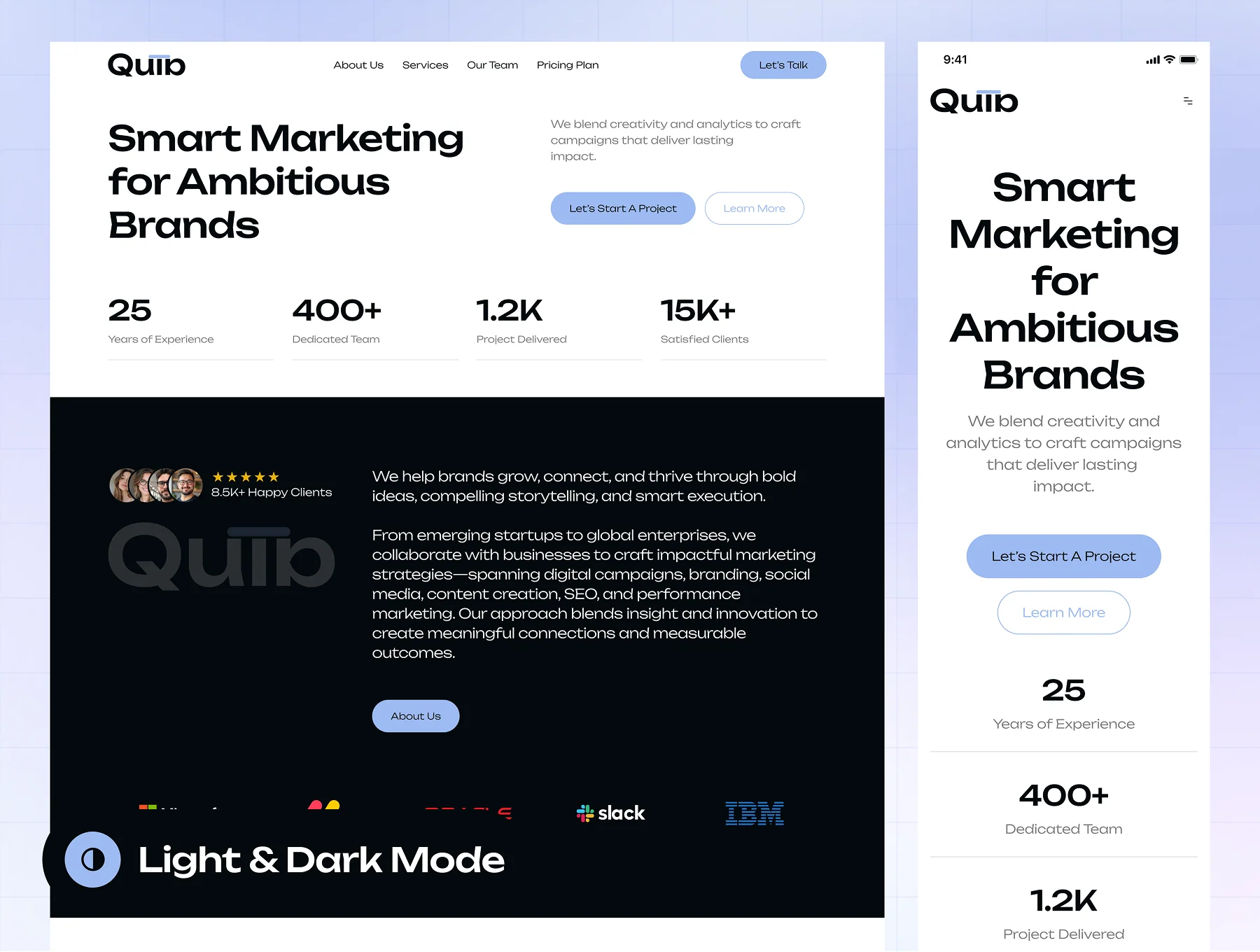 Quib - Marketing Agency Website UI Kit 8