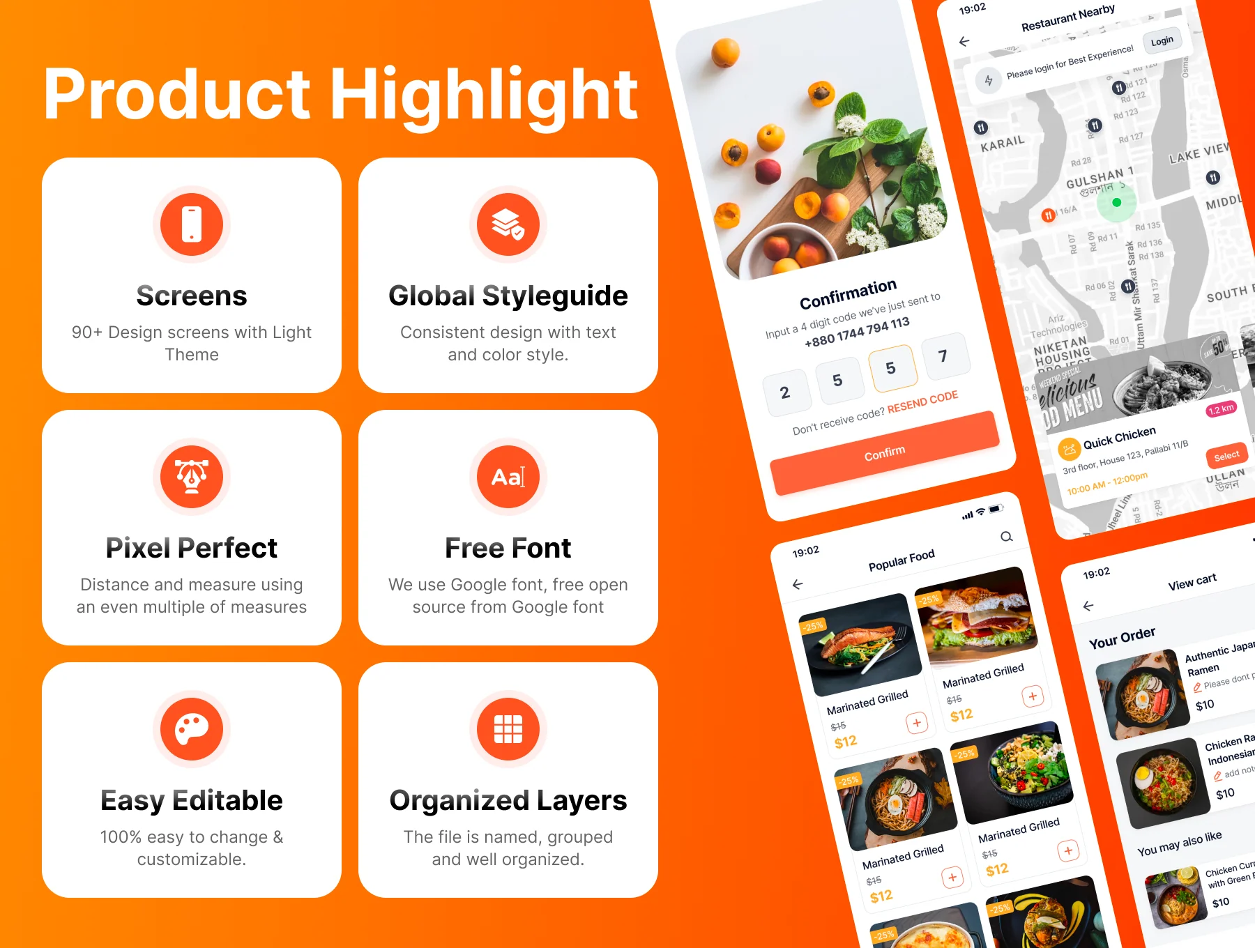 Quick Chicken Food Delivery UI Kit – Restaurant & Ordering App Design 2