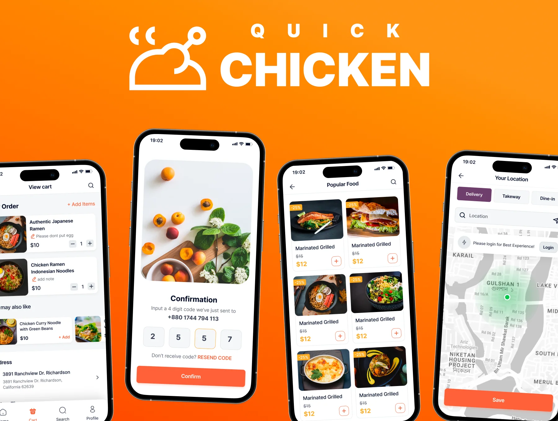 Quick Chicken Food Delivery UI Kit – Restaurant & Ordering App Design 6