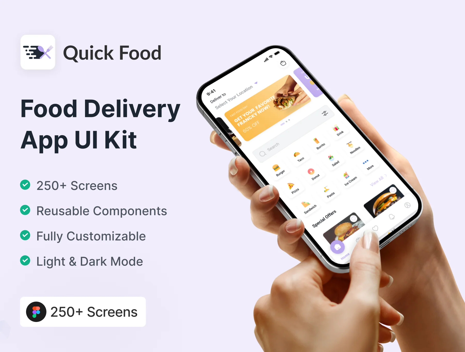 Quick Food - Food Delivery Mobile App UI Kit
