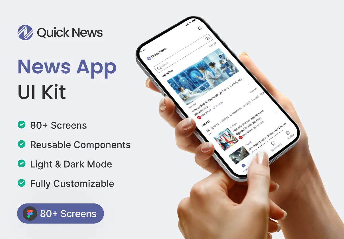 Quick News - A News App UI Kit