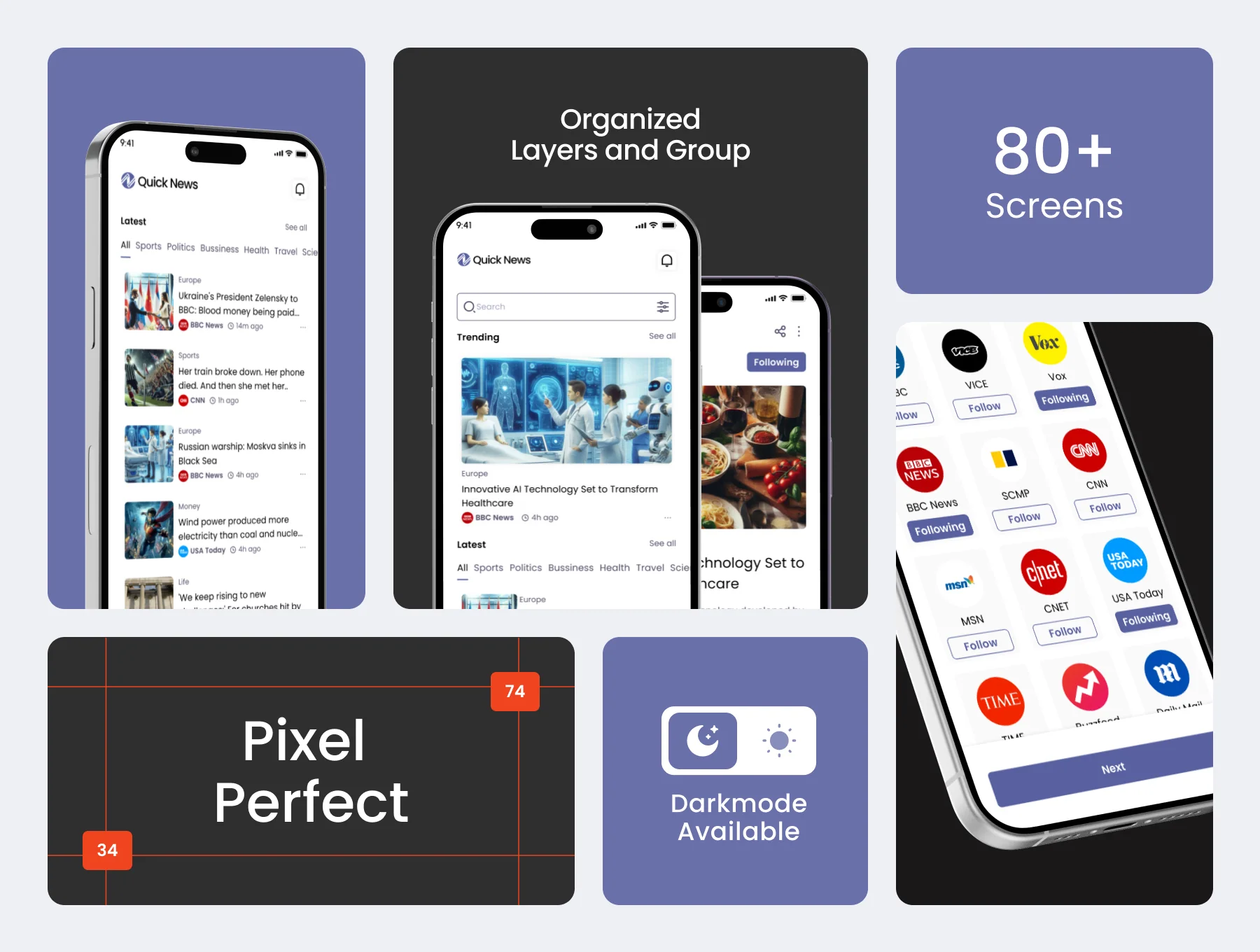 Quick News - A News App UI Kit 2