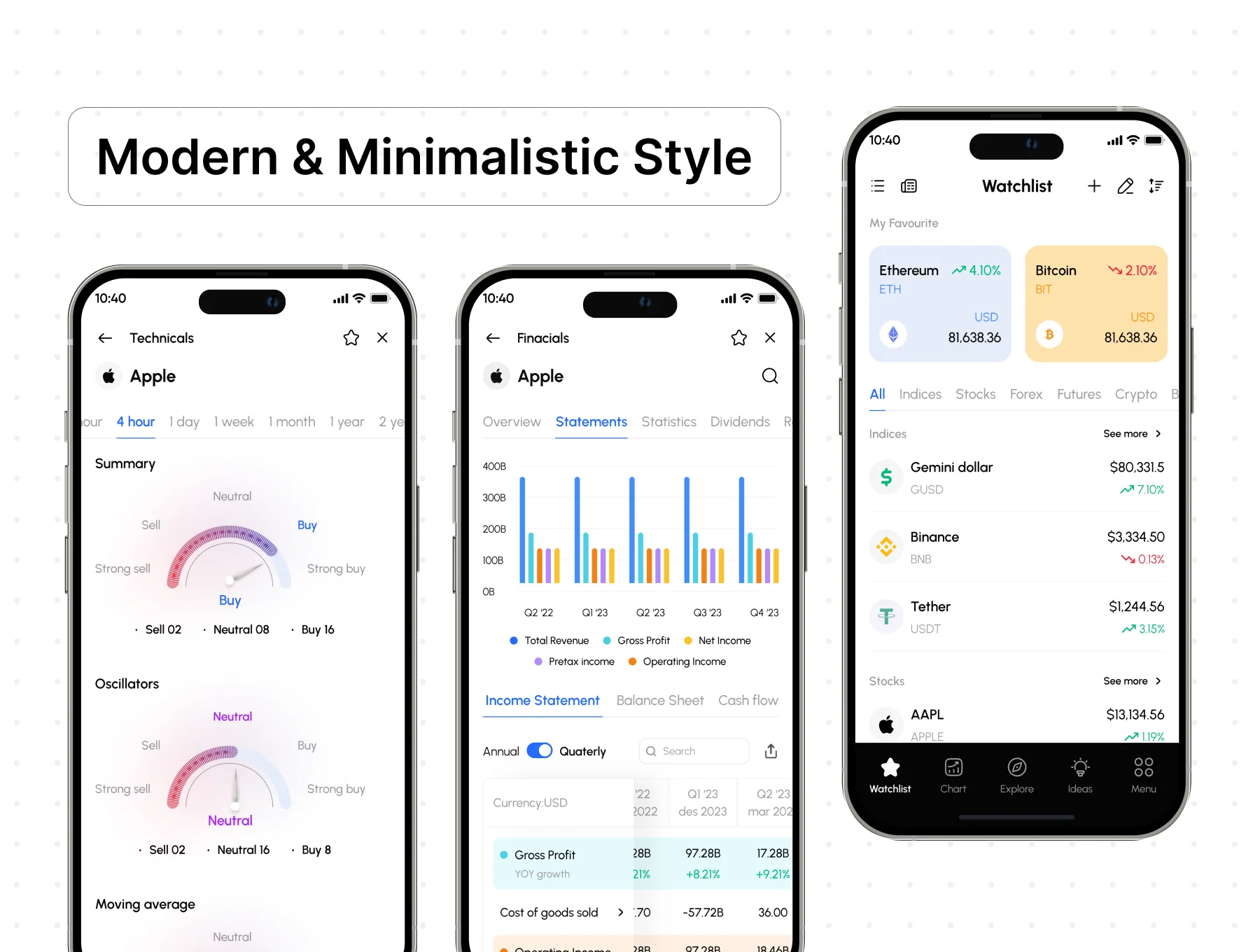 Quick Trading App UI Kit 3