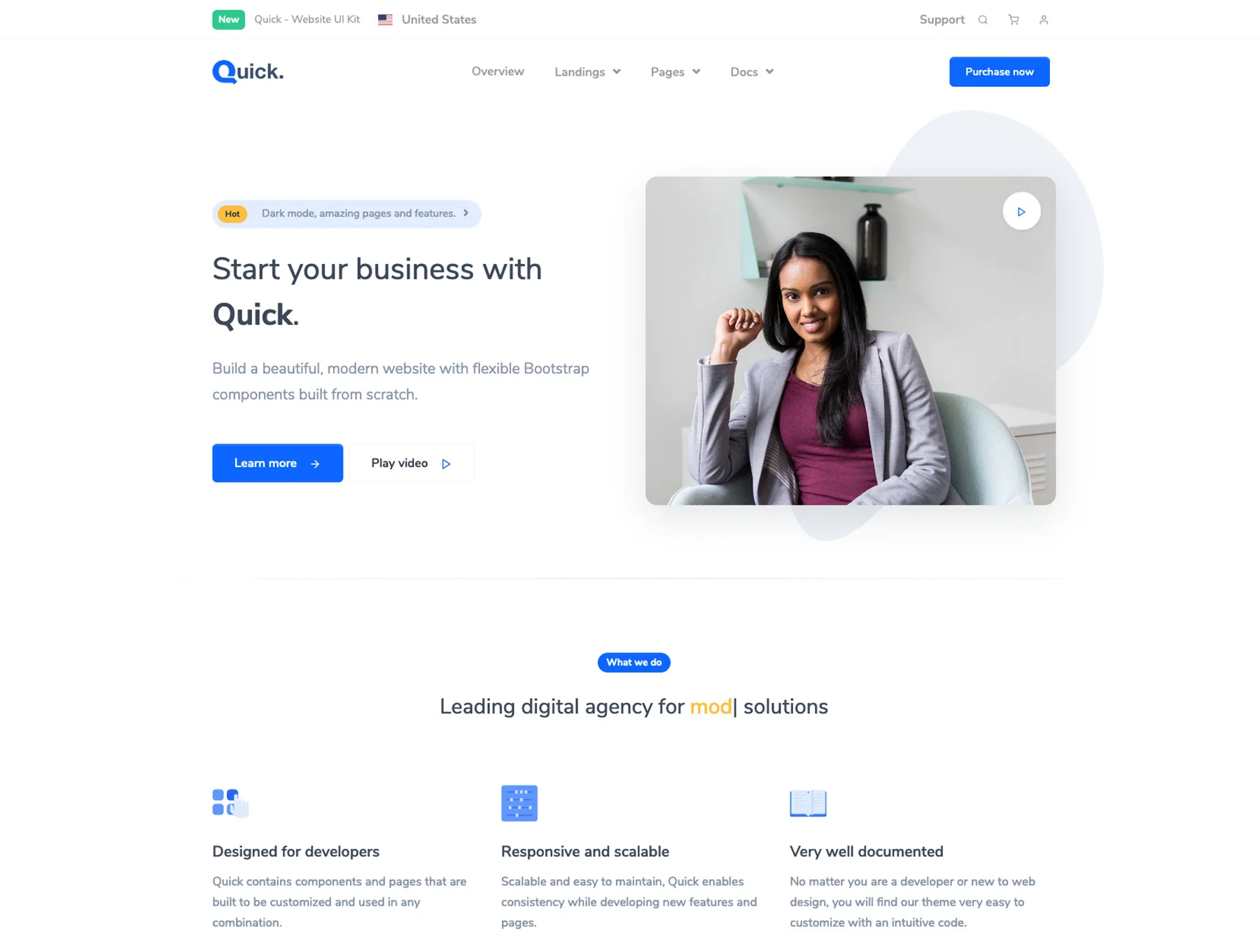 Quick - Website UI Kit 2