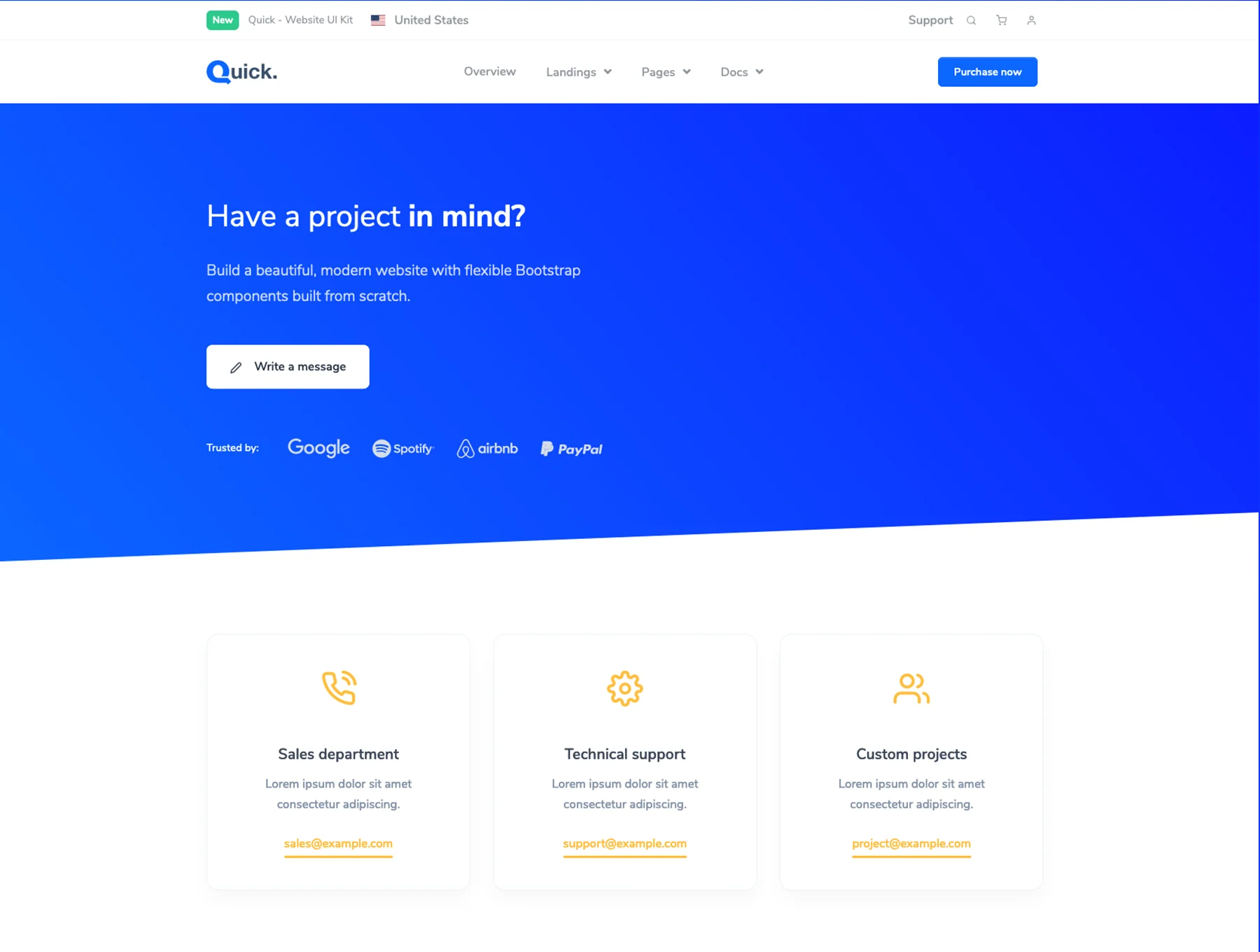 Quick - Website UI Kit 8