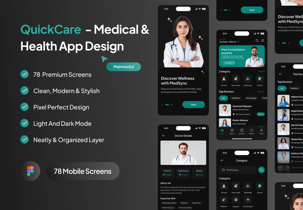 QuickCare - Medical App Light & Dark