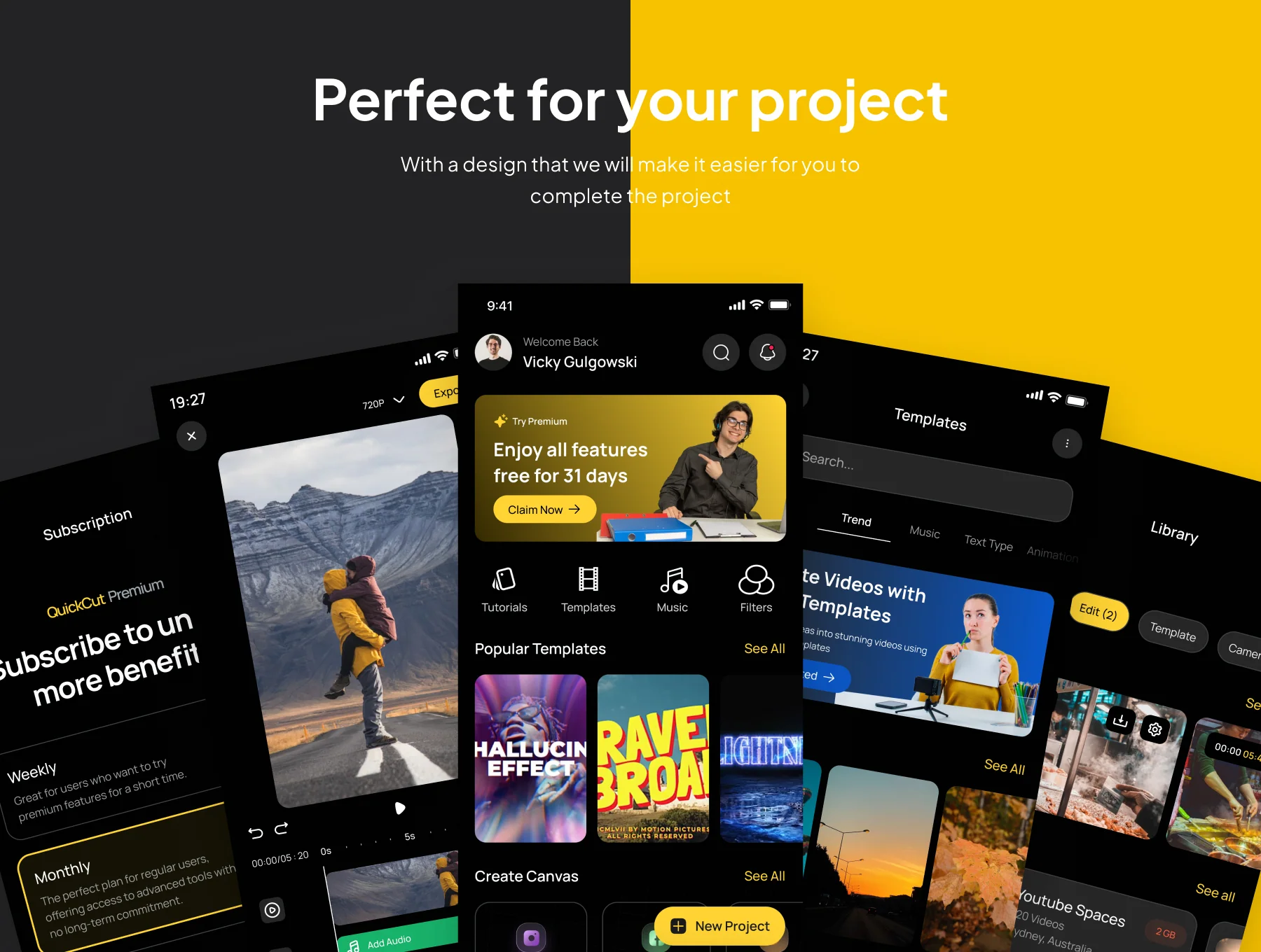 QuickCut - Video Editor App Ui Kits 4