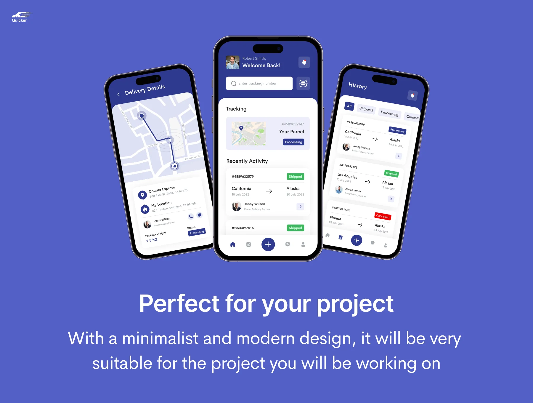 Quicker - Courier Service App UI Kit 3