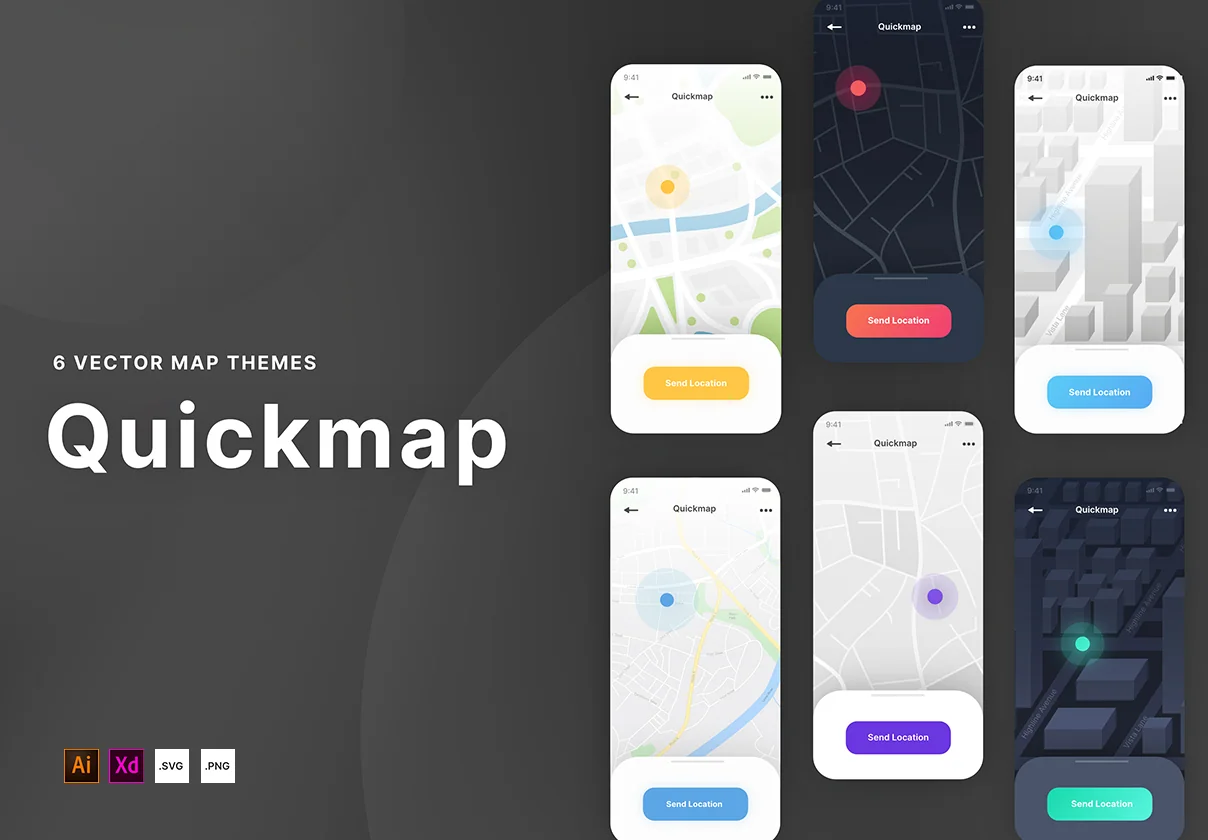 Quickmap | 6 City Vector Map Styles