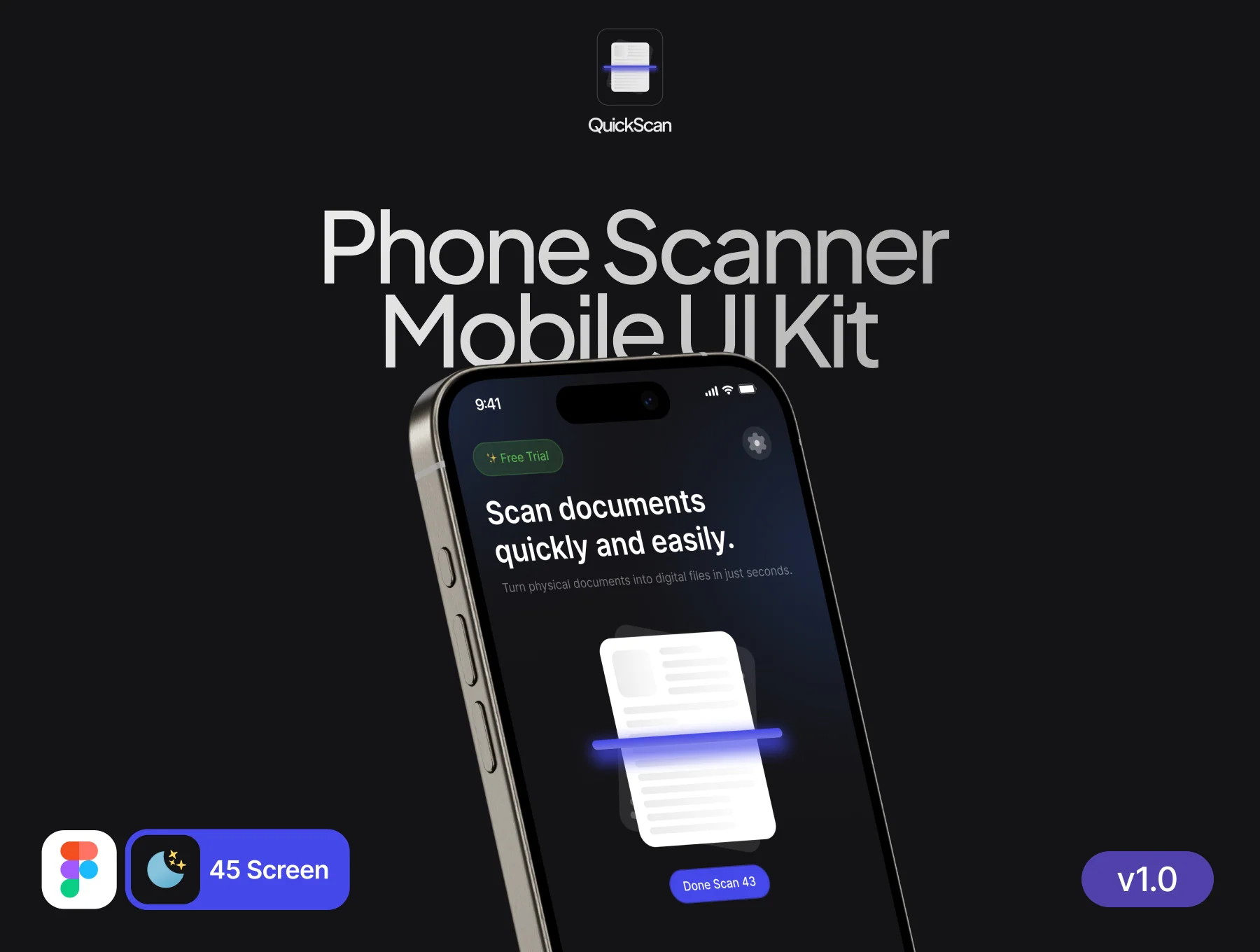 QuickScan - Phone Scanner Mobile App UI Kit