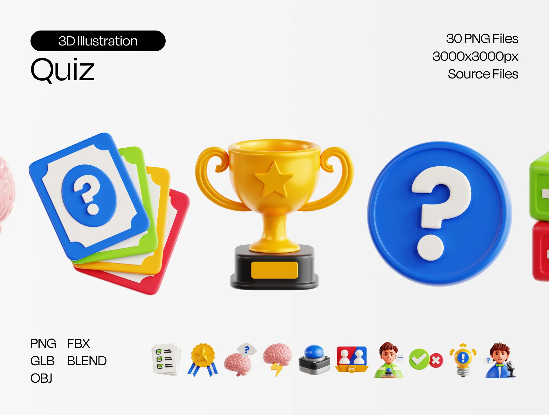 Quiz 3D Illustration
