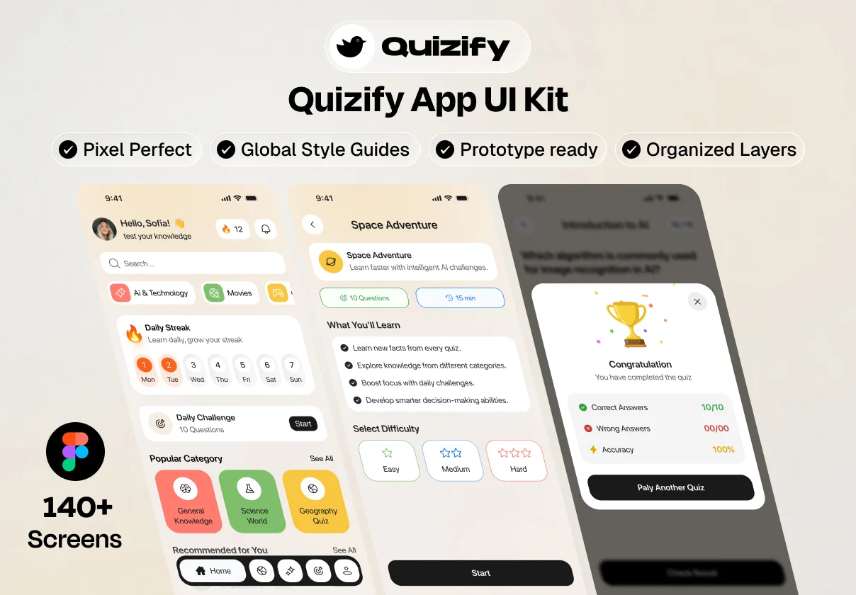 Quizify App UI Kit
